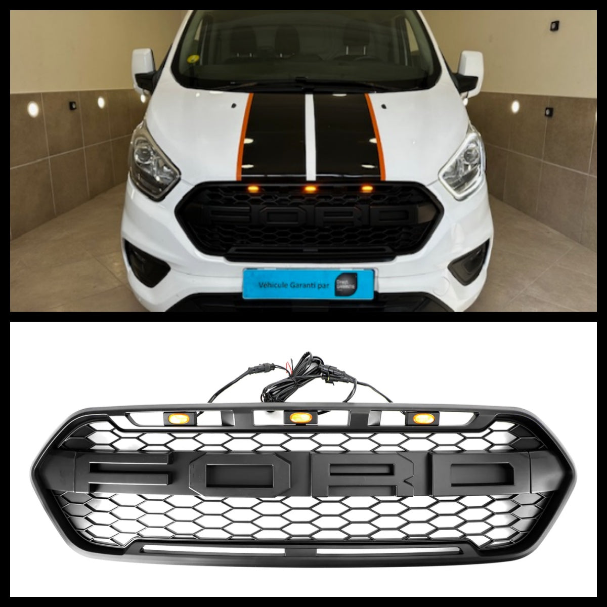 2021 Grille pour Ford Transit Custom 2.0 ECOBLUE acec 3LED