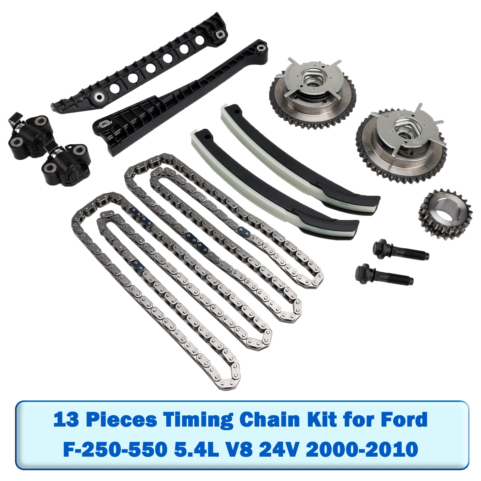 Kit de chaîne de distribution 13 pièces pour Ford F-250-550 5.4L V8 24V 2000-2010