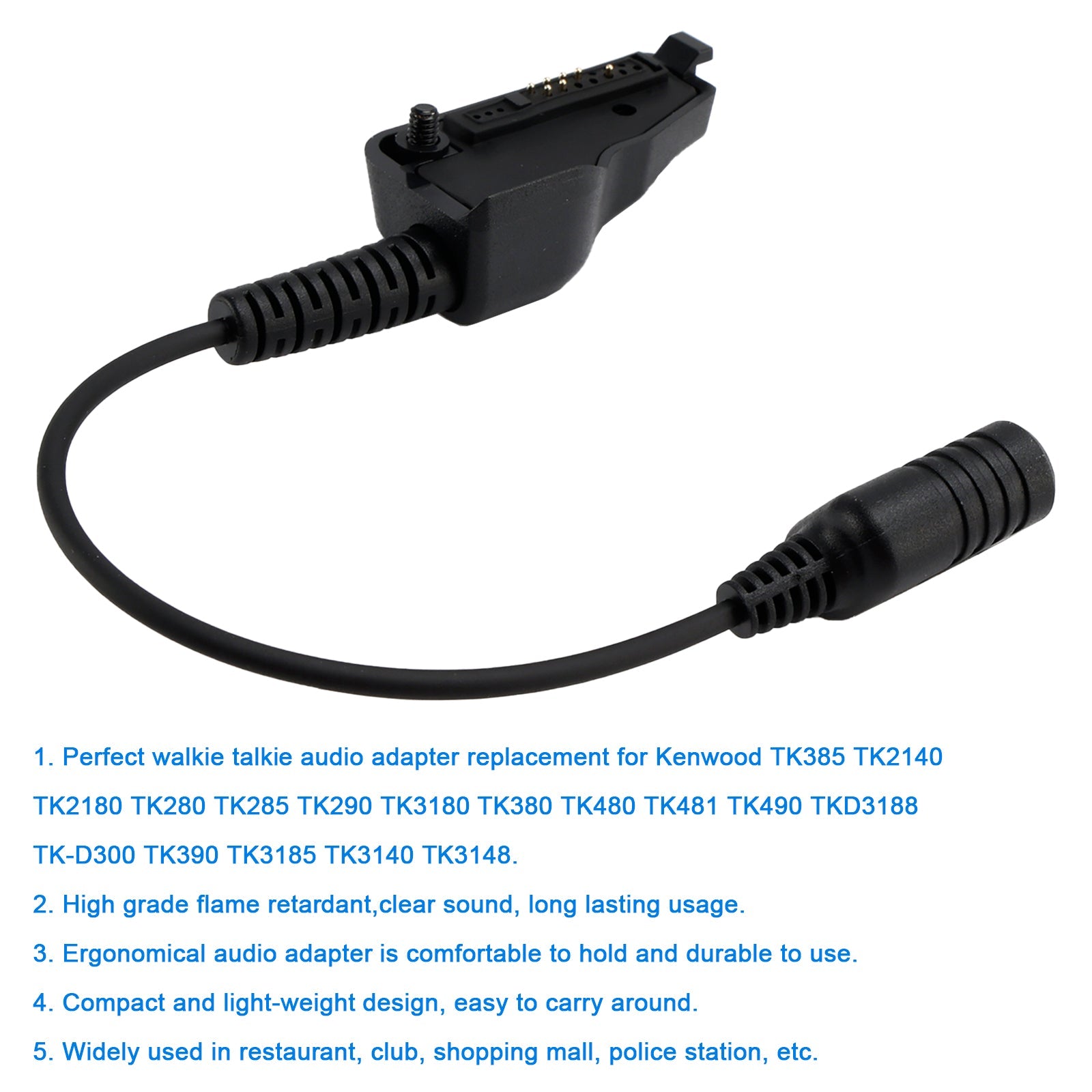 K Interface kuulokeporttimuunnin kaapeli TKD3188, TK-D300, TK390, TK3185 ja TK3140