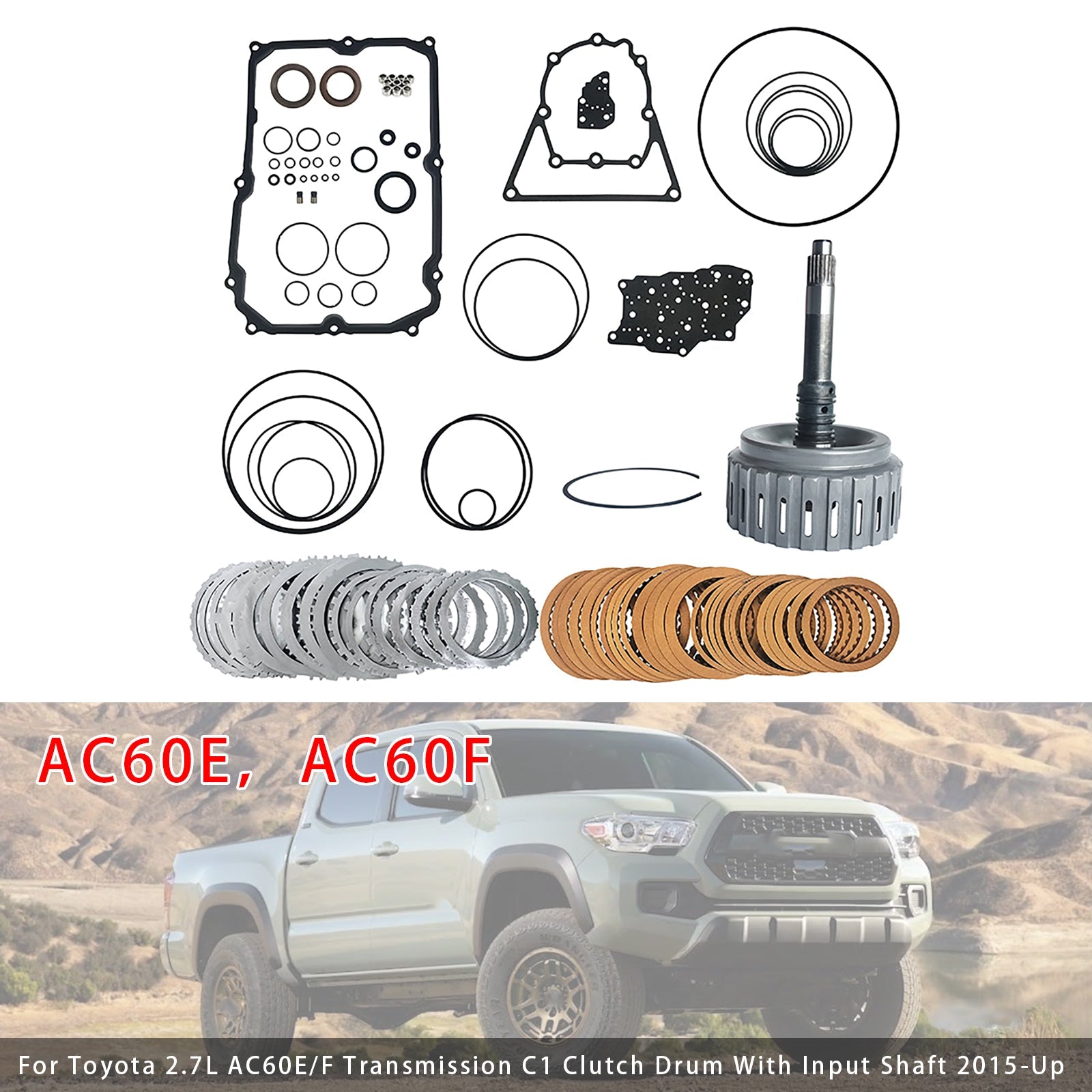 Tambour d'embrayage C1 avec arbre d'entrée pour transmission Toyota 2.7L AC60E AC60F (à partir de 2015)