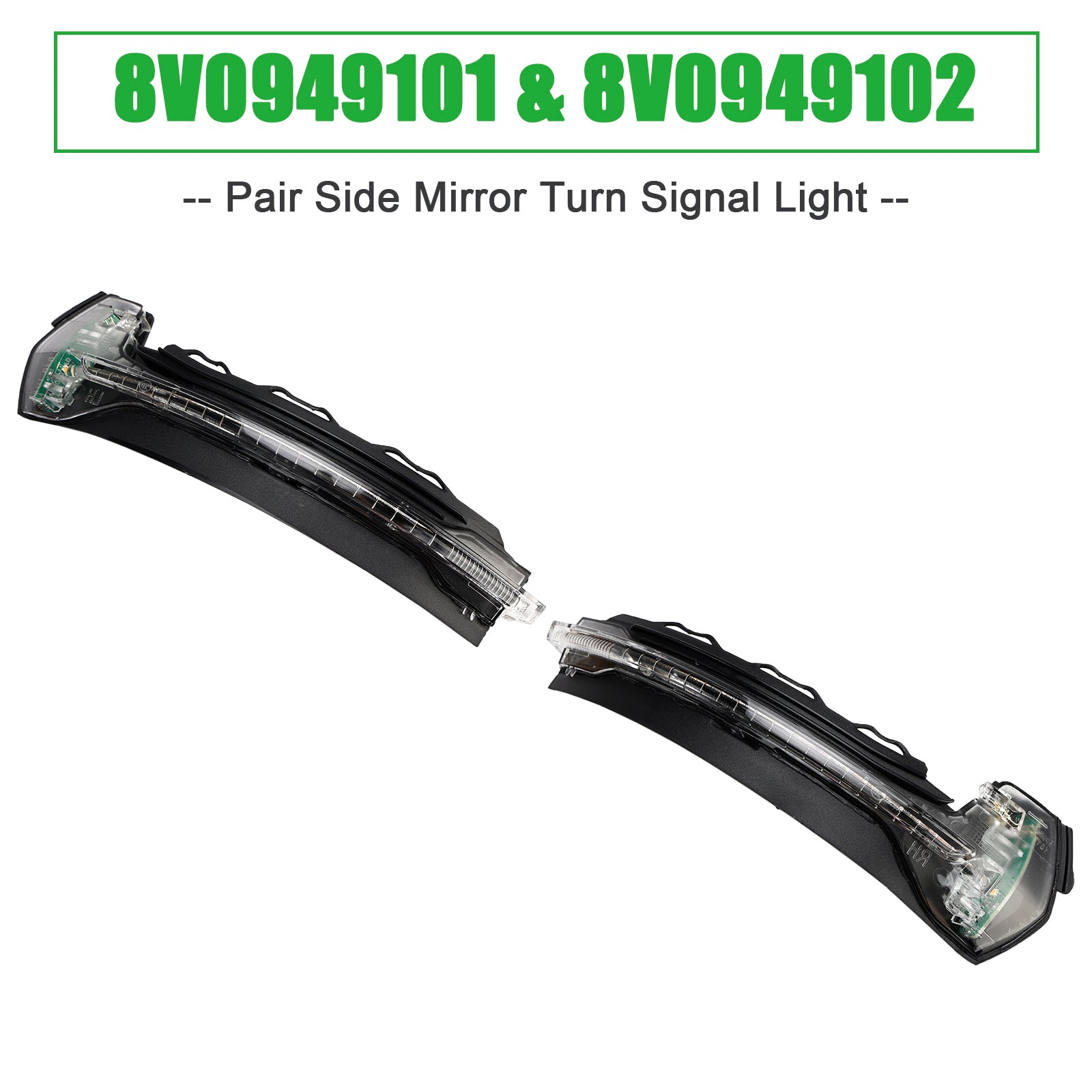 Zijspiegelknipperlichten (set) voor Audi A3, S3 en RS3 8V (2012-2020) - Onderdeelnummers : 8V0949101 en 8V0949102