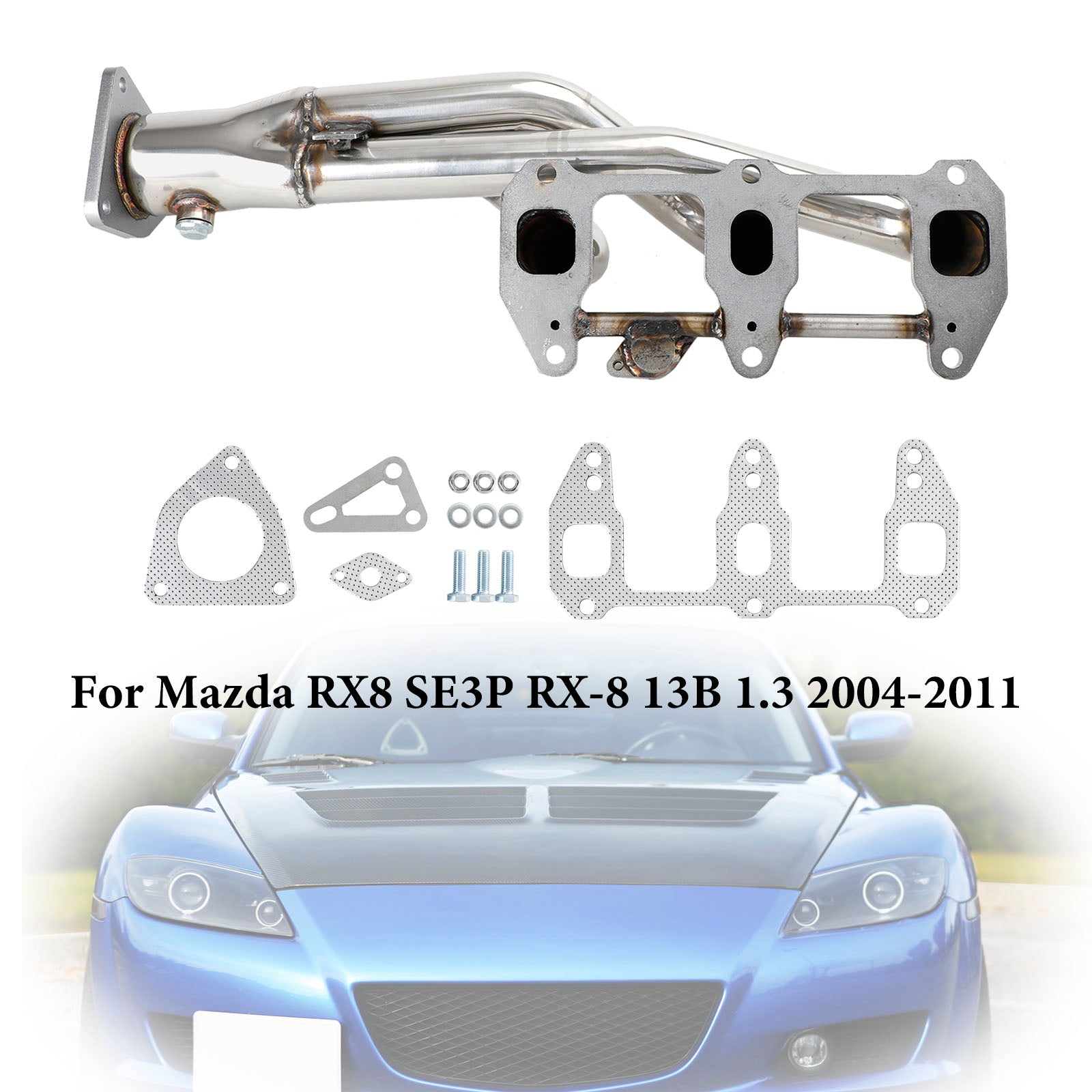 2004-2011 Mazda RX8 RX-8 R3 GT Grand collecteur d'échappement en acier inoxydable