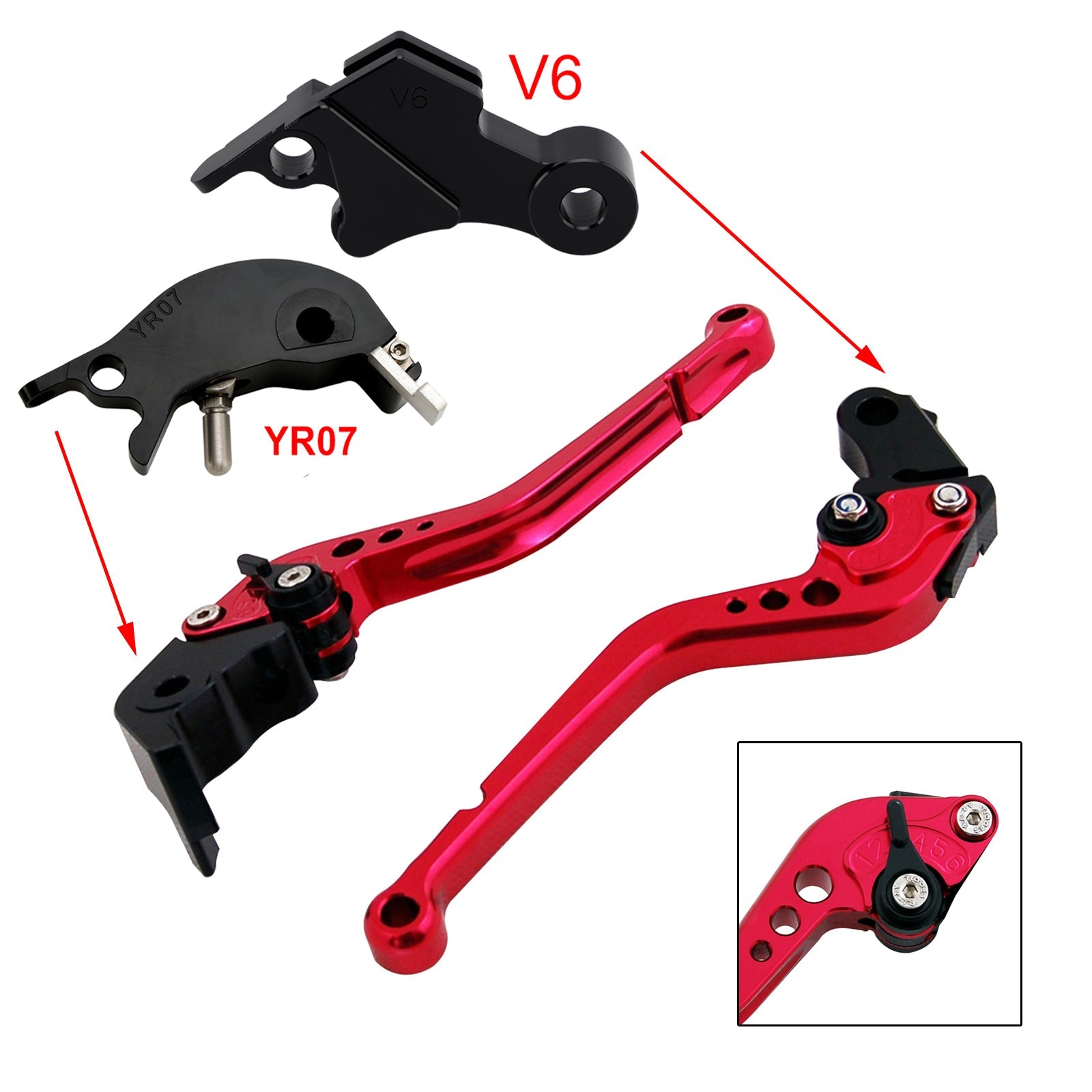 Levier de frein et d'embrayage long compatible avec YAMAHA XSR900 XSR900GP MT-09 MT-09SP 2024-2025
