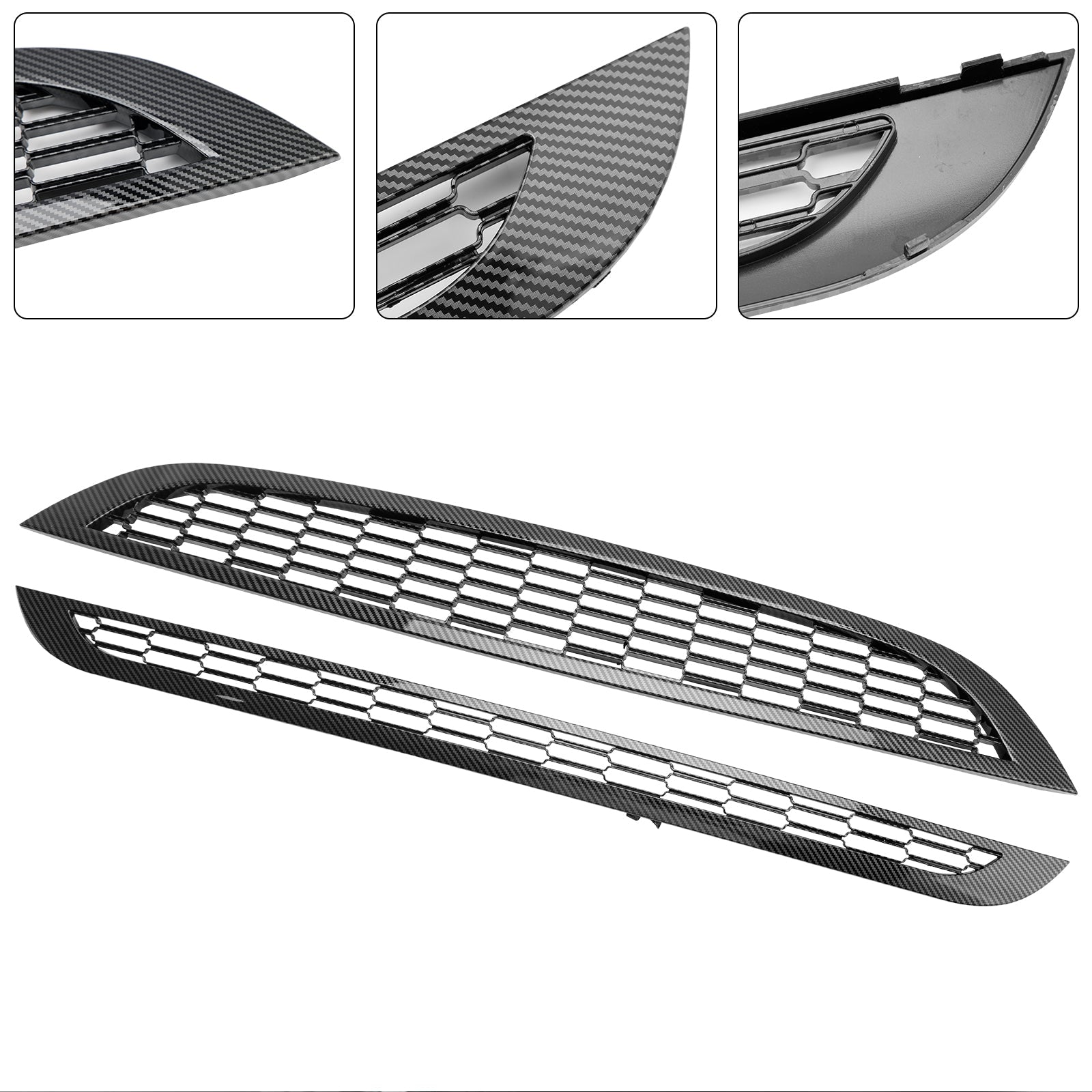 Parrilla frontal de panal de 2 piezas para Mini Cooper R50 R52 R53 2002-2006