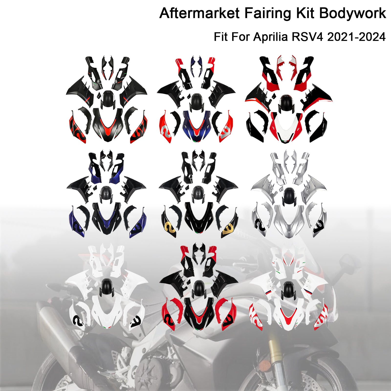 Kit de carénage en plastique ABS pour Aprilia RSV4 2021-2024