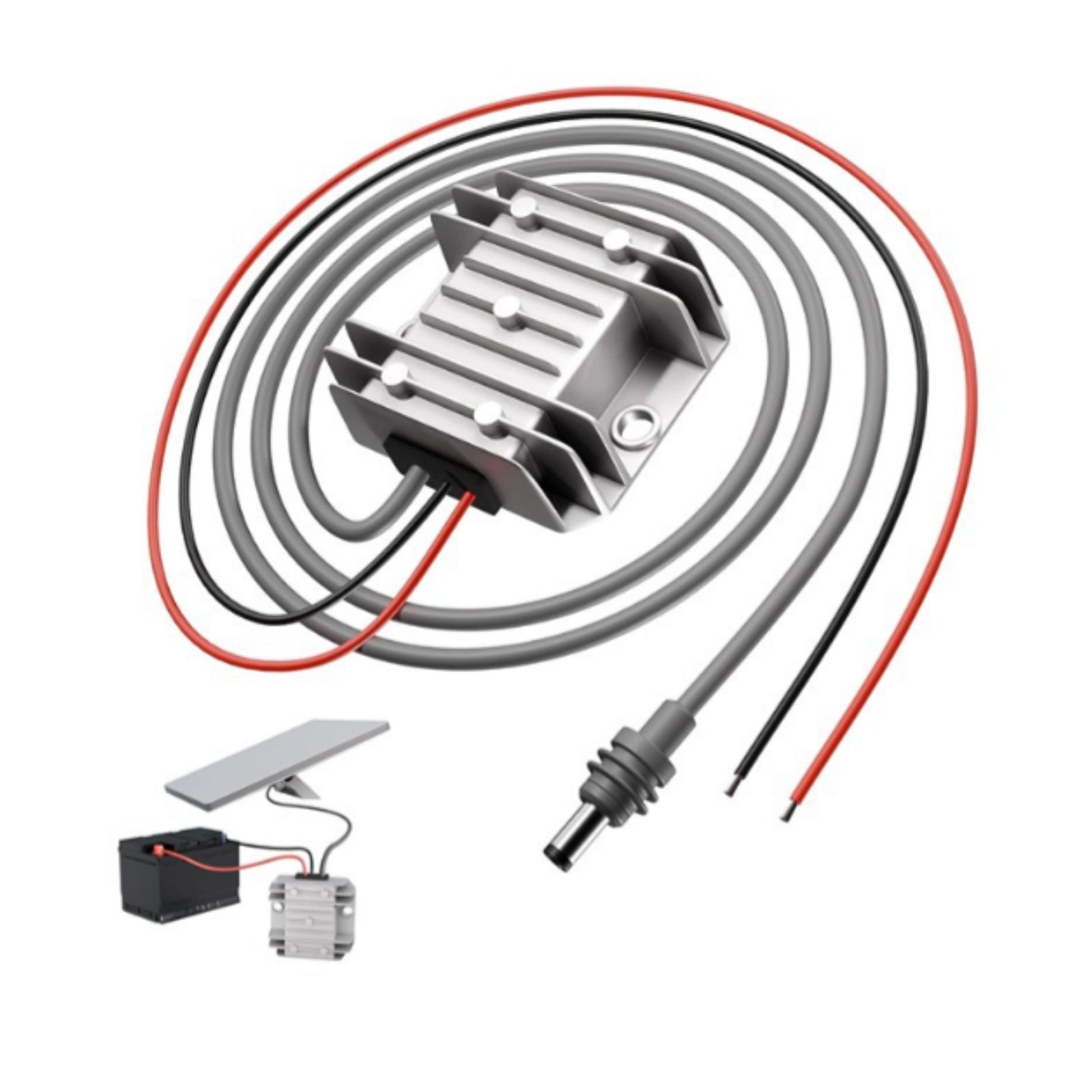 Mini przetwornica napięcia stałego, kabel zasilający 12 V/24 V do 30 V, 3,5 A, 105 W