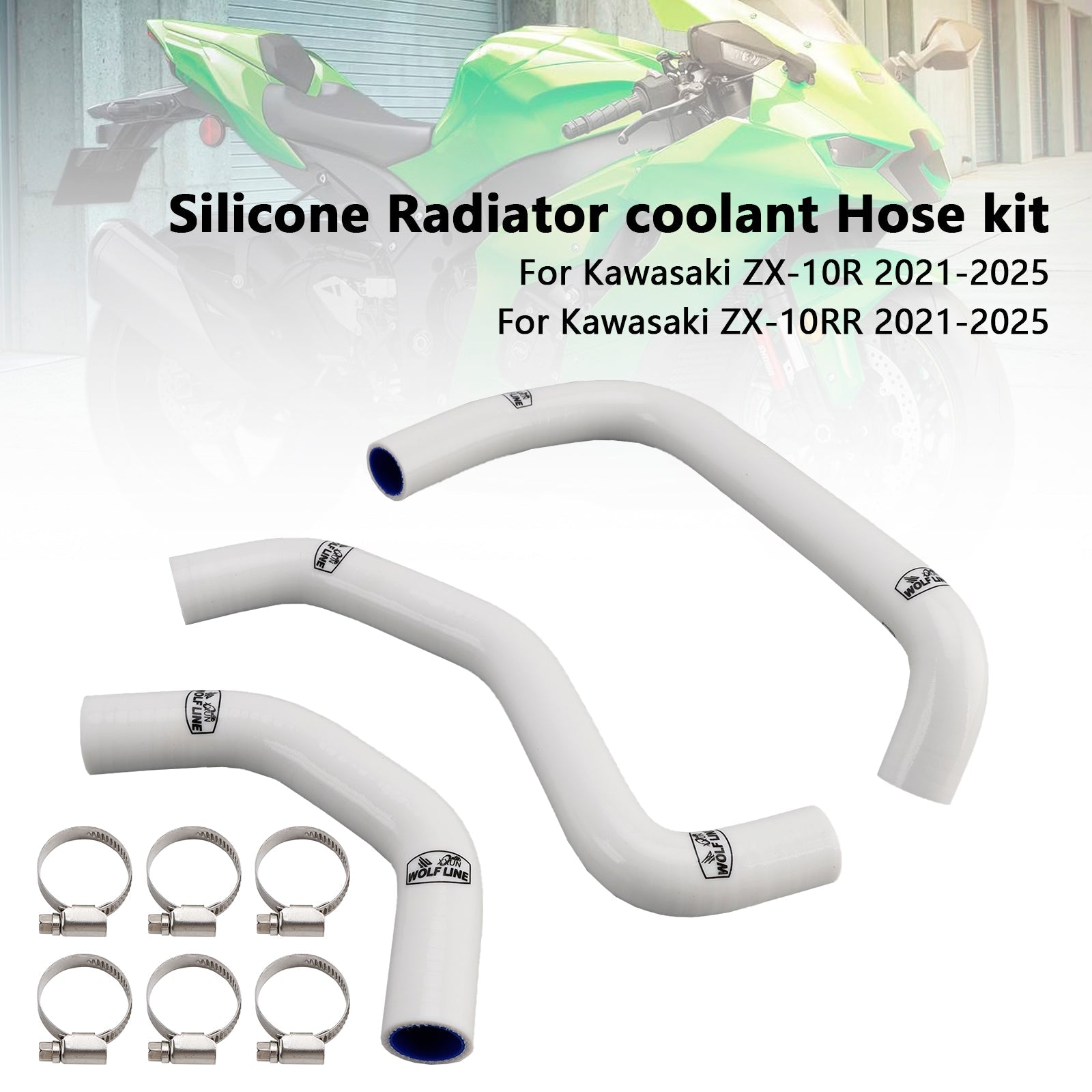 Durite de refroidissement en silicone pour radiateur Kawasaki ZX10R ZX-10RR (2021-2025)