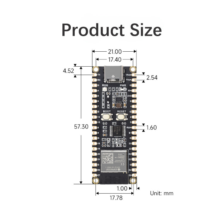 Scheda di sviluppo del microcontrollore ESP32-C6, processore PI Picoeu Scheda di sviluppo del microcontrollore ESP32-C6, processore PI Picoeu
