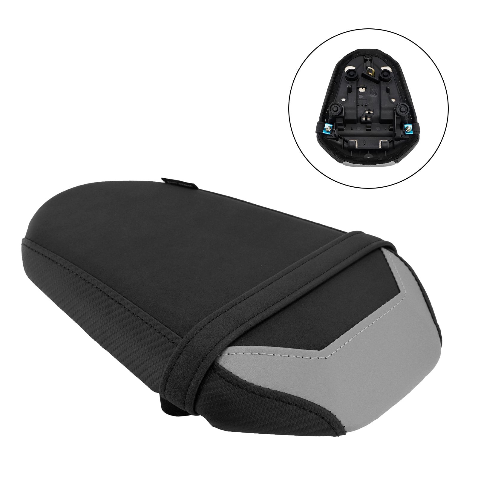 Coussin de selle passager arrière plat en PU noir pour Yamaha MT-07/FZ-07 (à partir de 2025).