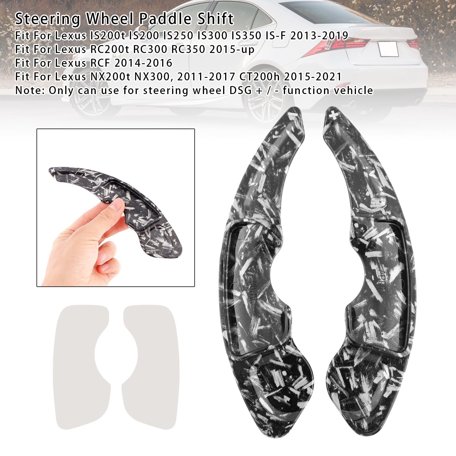 Extensions de palettes de changement de vitesse au volant pour Lexus IS RC RCF NX