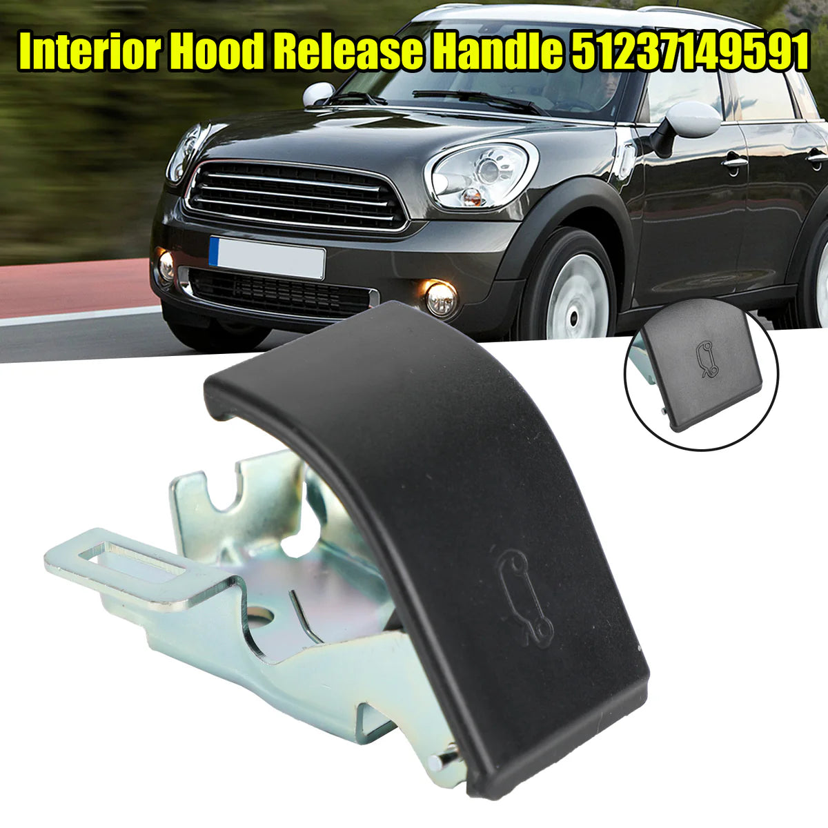 Poignée De Déverrouillage De Capot BMW MINI F55 2014-2017 - Remplacement Direct OEM 51237307640 / 51437298817 - Noir Plastique Résistant - 7