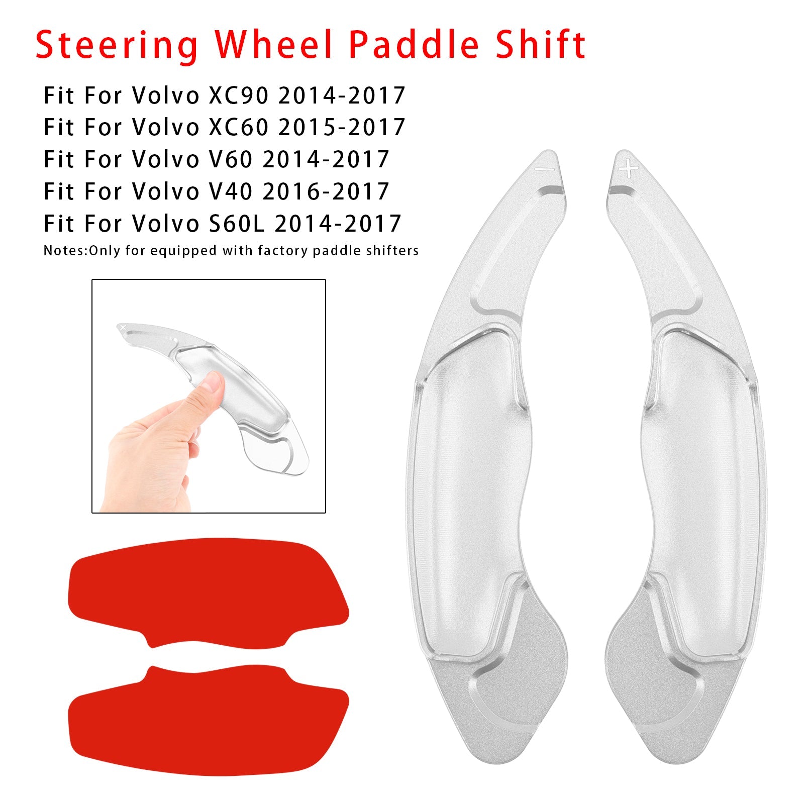 Extension de palettes de changement de vitesse au volant pour VOLVO XC60 XC90 en aluminium