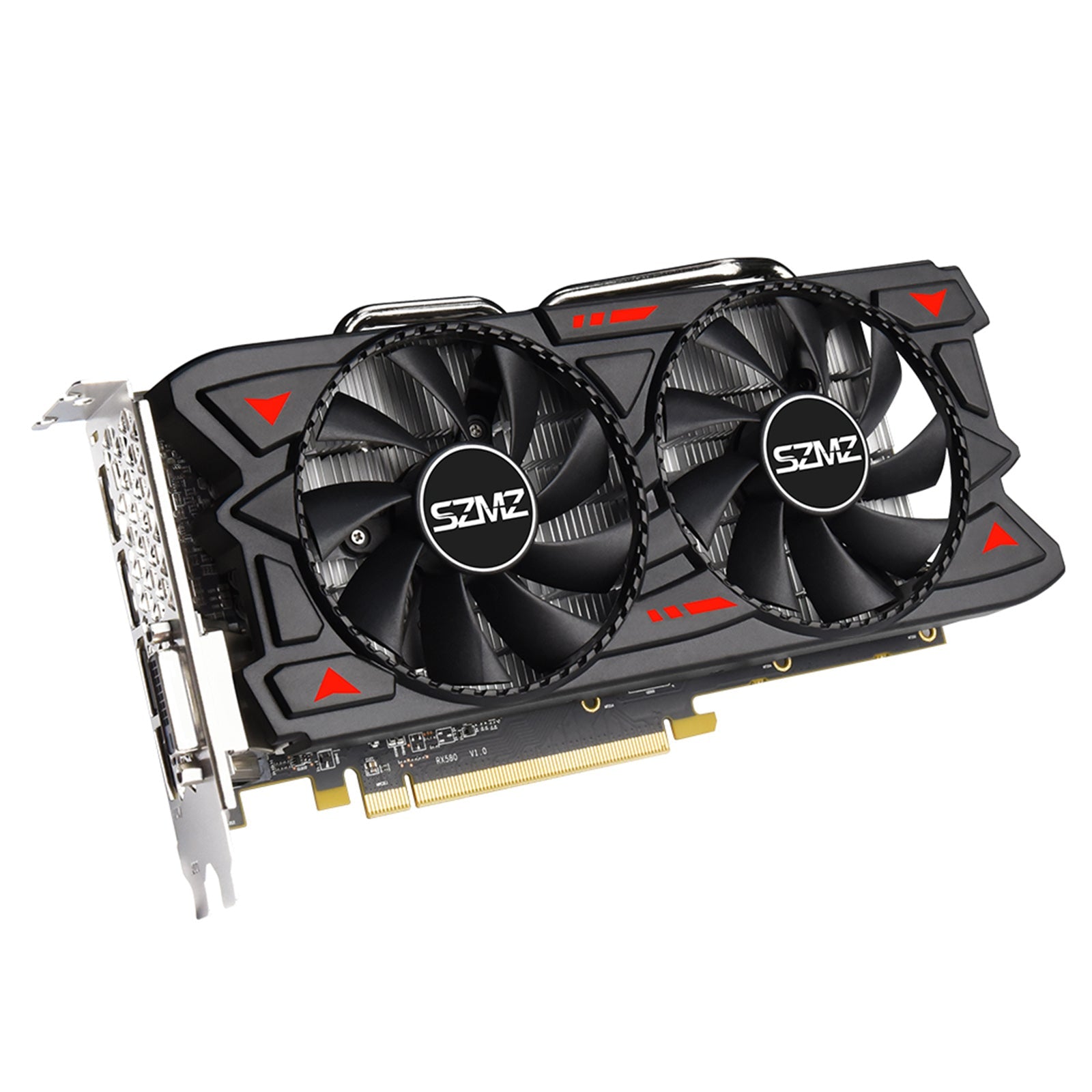 Carte graphique indépendante RX580 8G, double ventilateur, carte d';éclairage pour ordinateur de bureau
