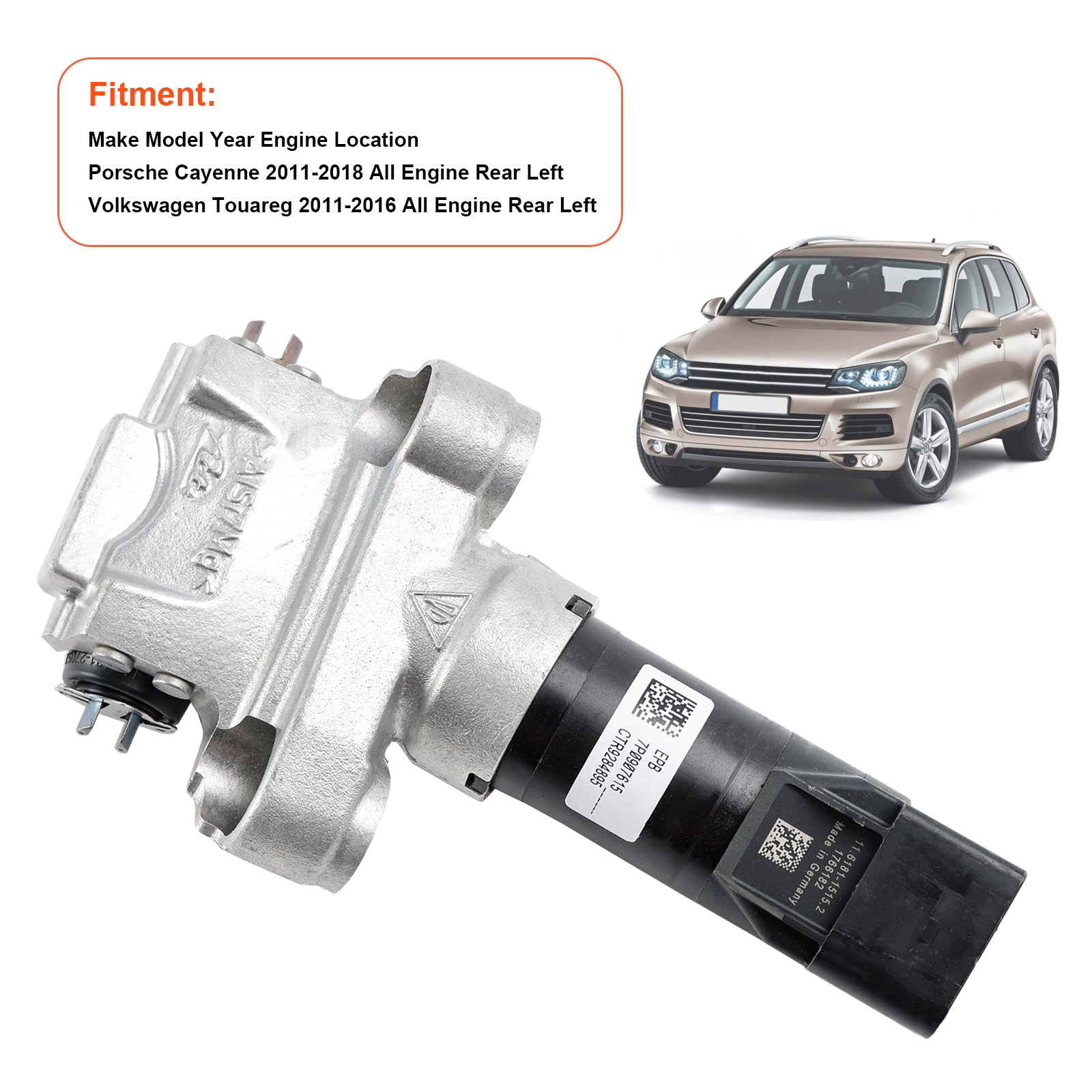 Actuador de freno de estacionamiento trasero izquierdo para Volkswagen Touareg 11-16 Porsche Cayenne 7P0609723B