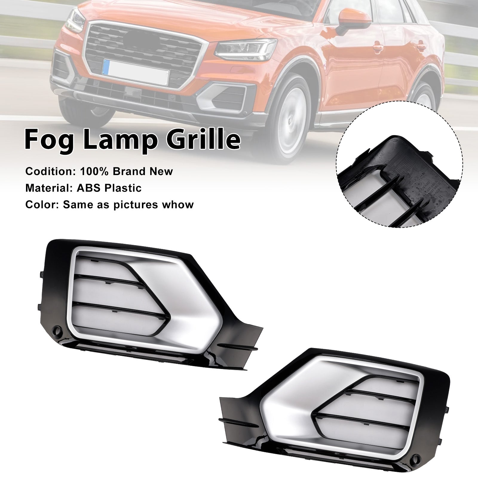 Griglia paraurti anteriore con fendinebbia (2 pezzi) per Audi Q2 (2016-2020) - Numero parte : 81A807681G