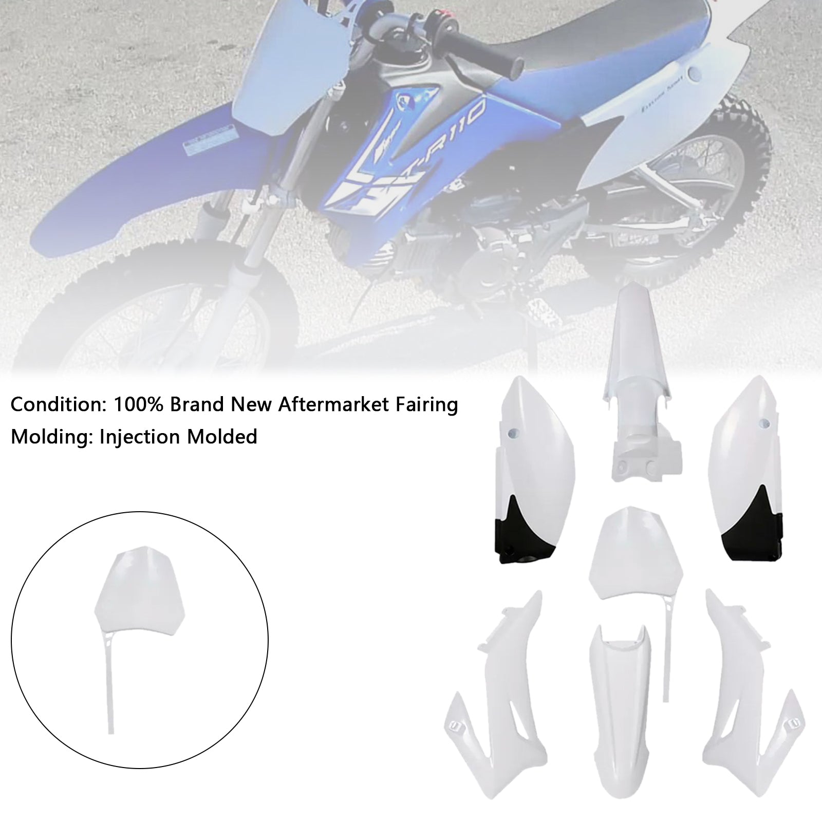 Kit carrosserie plastique et carénage garde-boue pour moto tout-terrain Yamaha TTR110