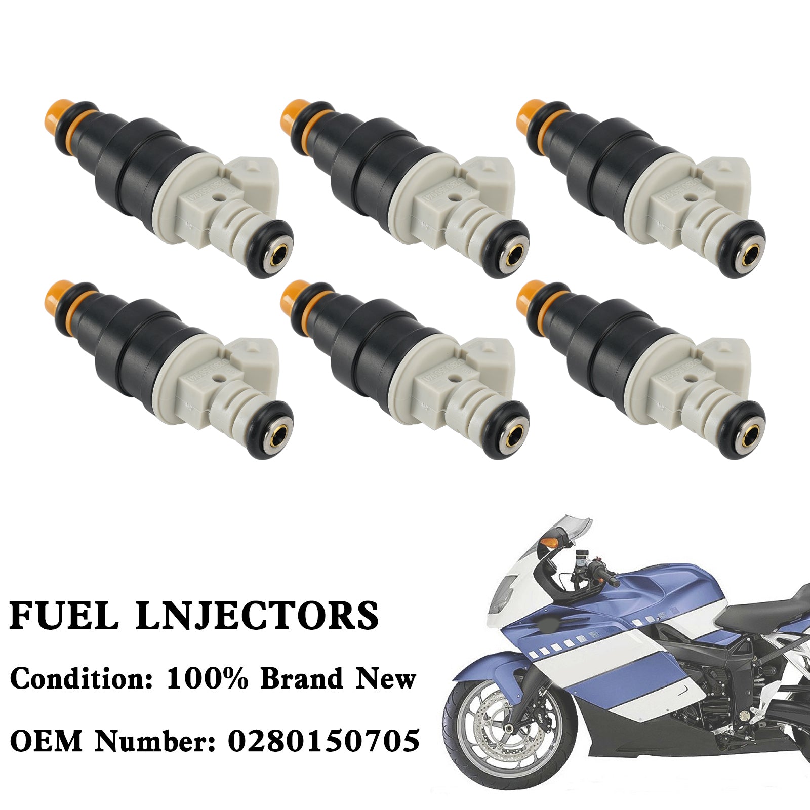 6PCS 0280150941 Injecteur de Carburant 0280150705 Pour BMW K1 K100 K1100 K1200 RS LT GT