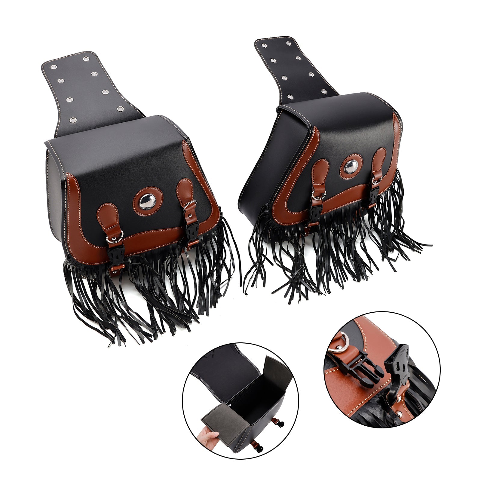 Črna bočna sedla vrečka 26 l za motocikel