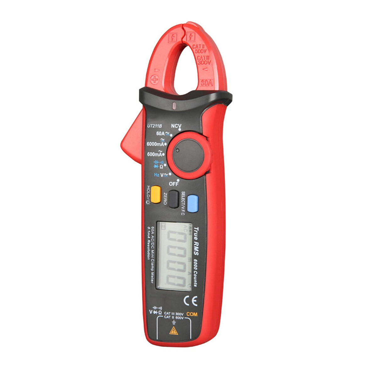 Multimètre numérique miniature TRMS UT211B 60A, pince ampèremétrique, testeur AC/DC VFC/NCV