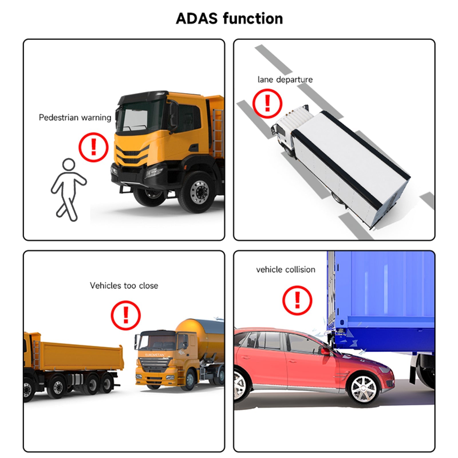 Version tactile 10,1 pouces 1024 * 600 IPS avec BSD pour bus de camion RV + 4 caméras de recul