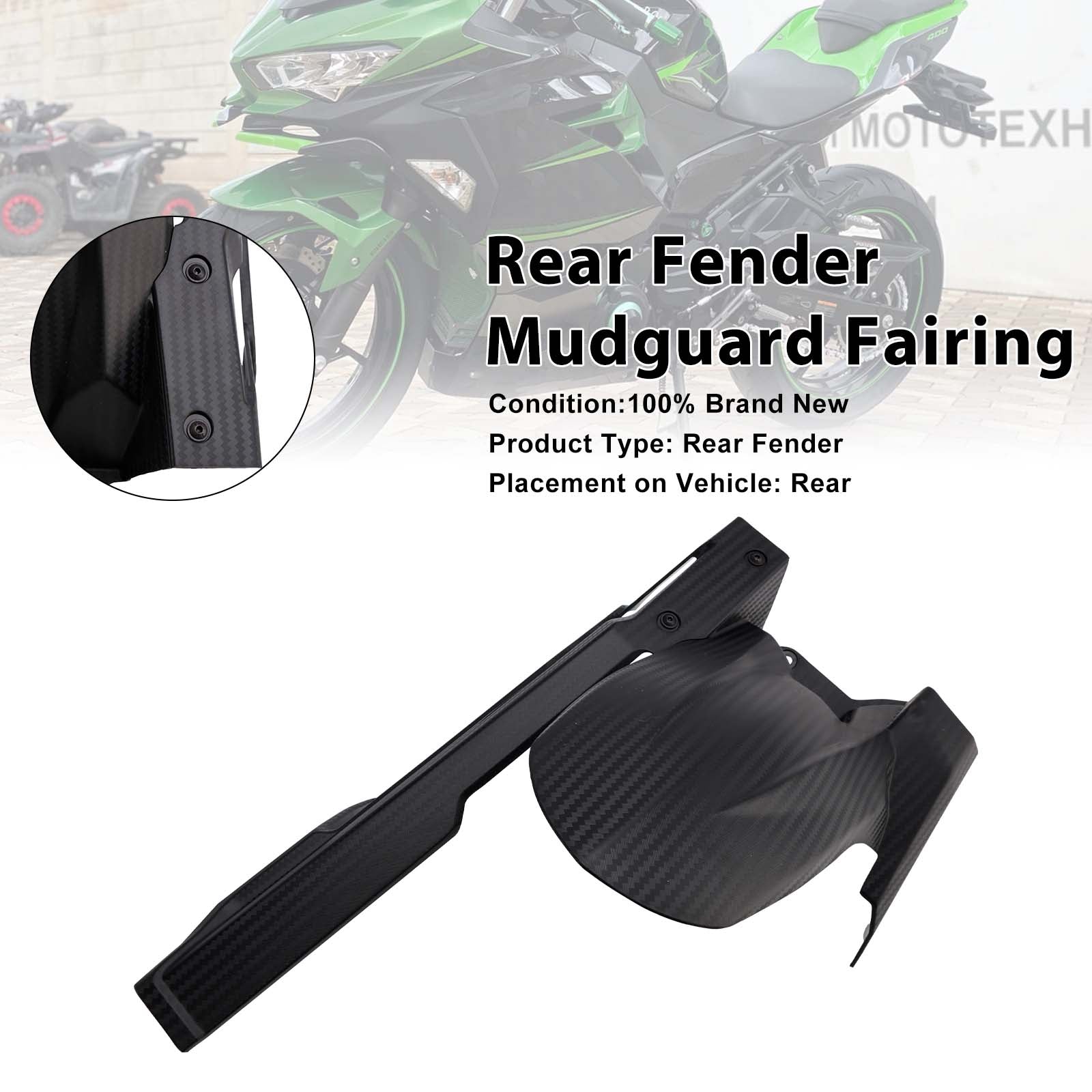 Carenado de guardabarros trasero para Kawasaki Ninja 400 Z400 Ninja 500 Z500 2018+