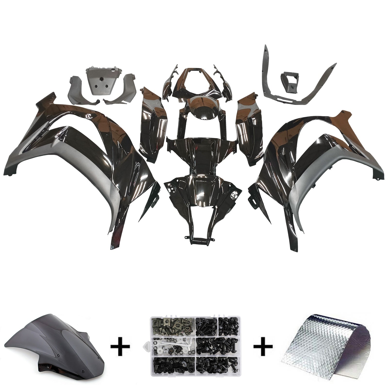 Kit de carénage injecté en plastique ABS pour Kawasaki ZX10R 2011-2015