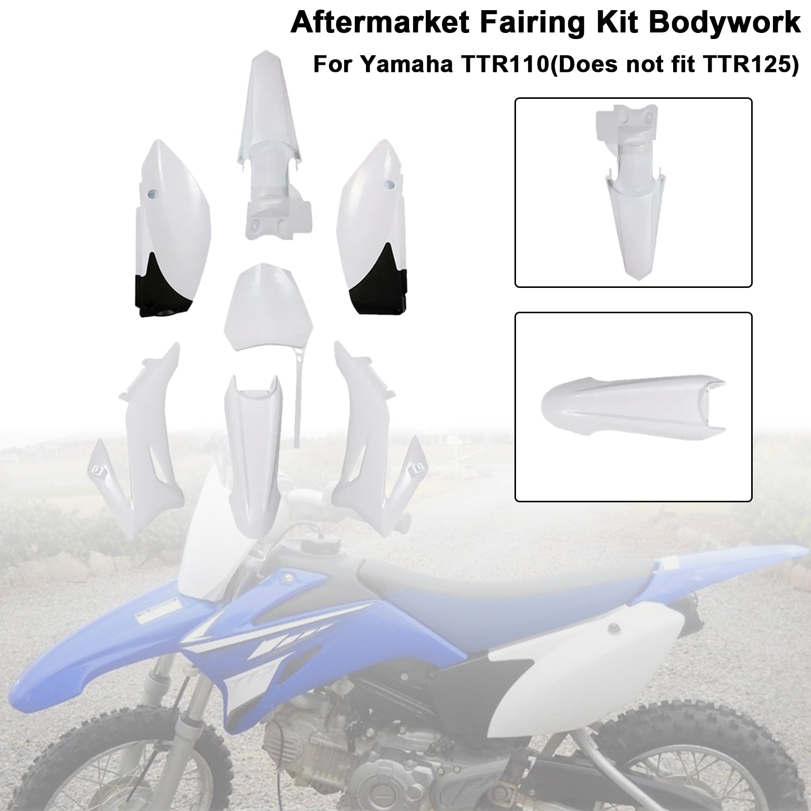 Kit carrosserie plastique et carénage garde-boue pour moto tout-terrain Yamaha TTR110