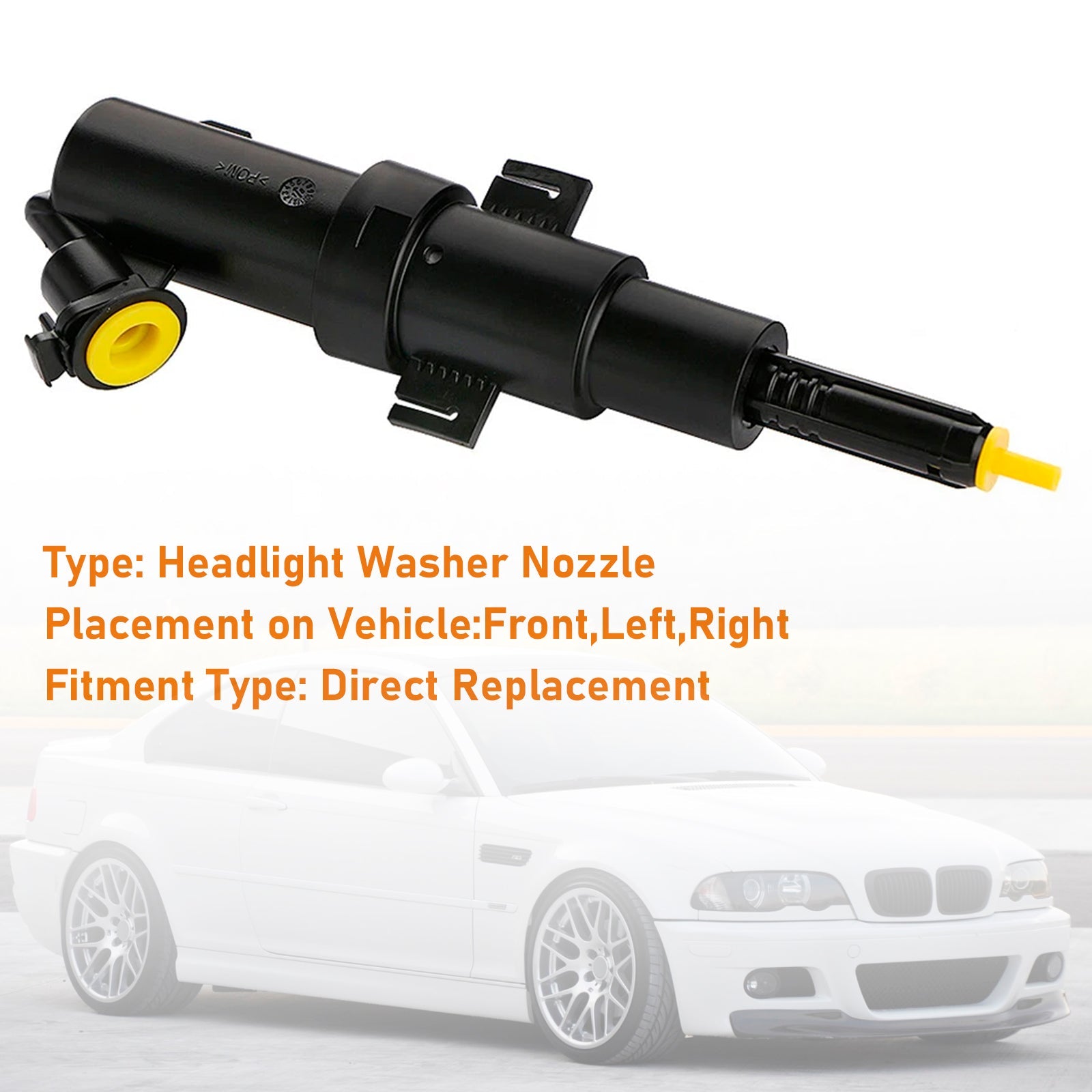 Buse de lave-phare avant gauche pour BMW Série 3 E46 (1997-2005) - Référence : 61678362823