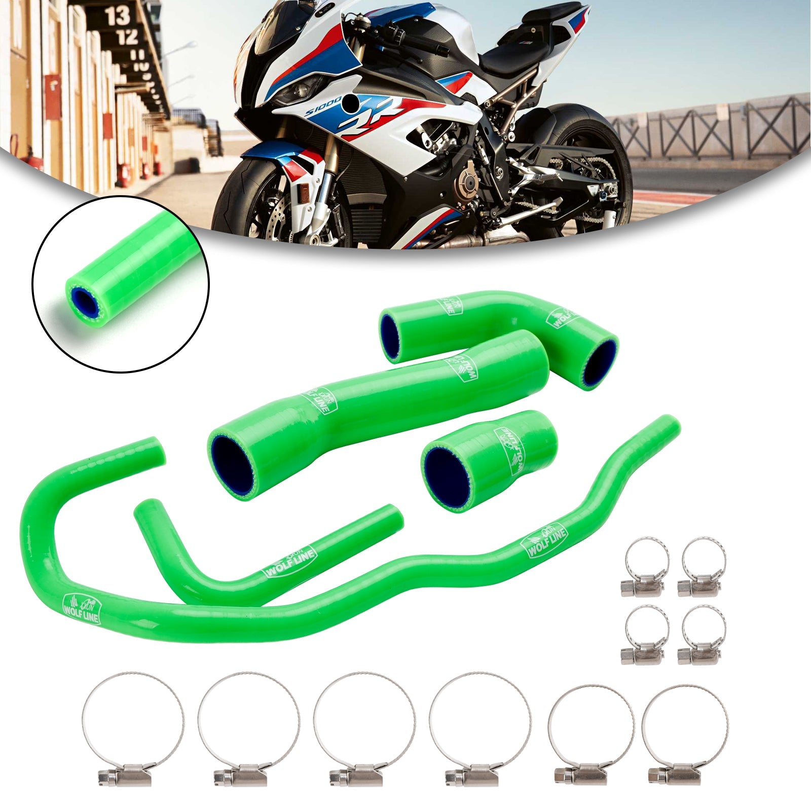 Kit de durites de refroidissement en silicone pour radiateur BMW S1000RR 2019-2023