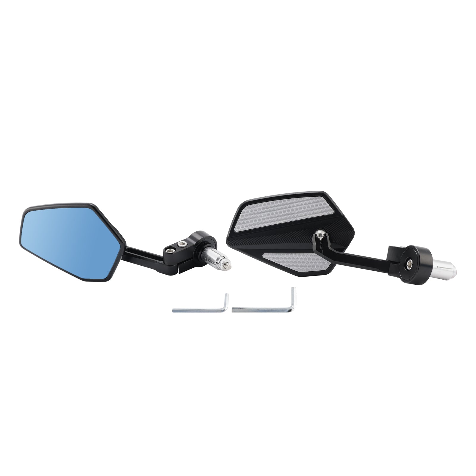 Set di specchietti retrovisori da manubrio in alluminio CNC nero 7/8""universale"