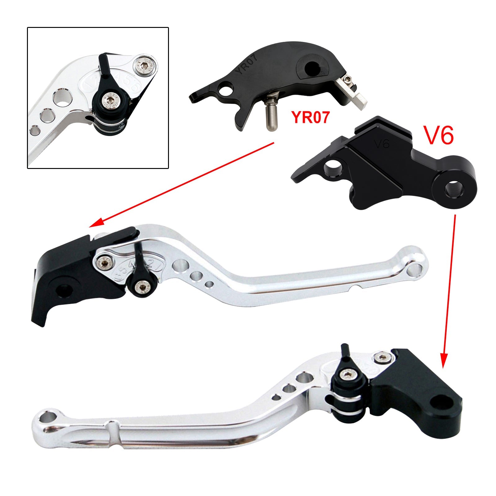 Levier de frein et d'embrayage long compatible avec YAMAHA XSR900 XSR900GP MT-09 MT-09SP 2024-2025