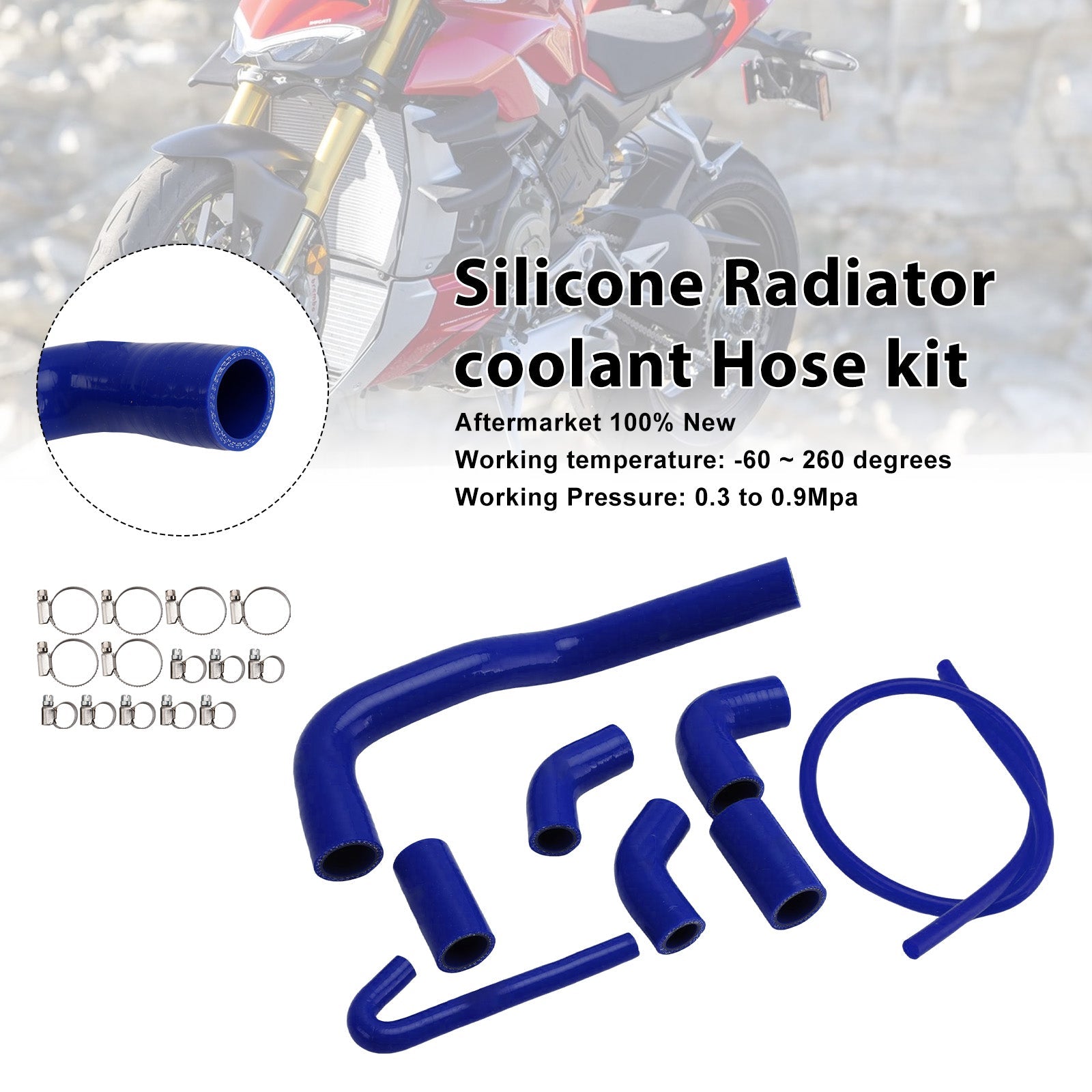 Durite de refroidissement en silicone pour radiateur Ducati Streetfighter V4 V4S (2020-2025)