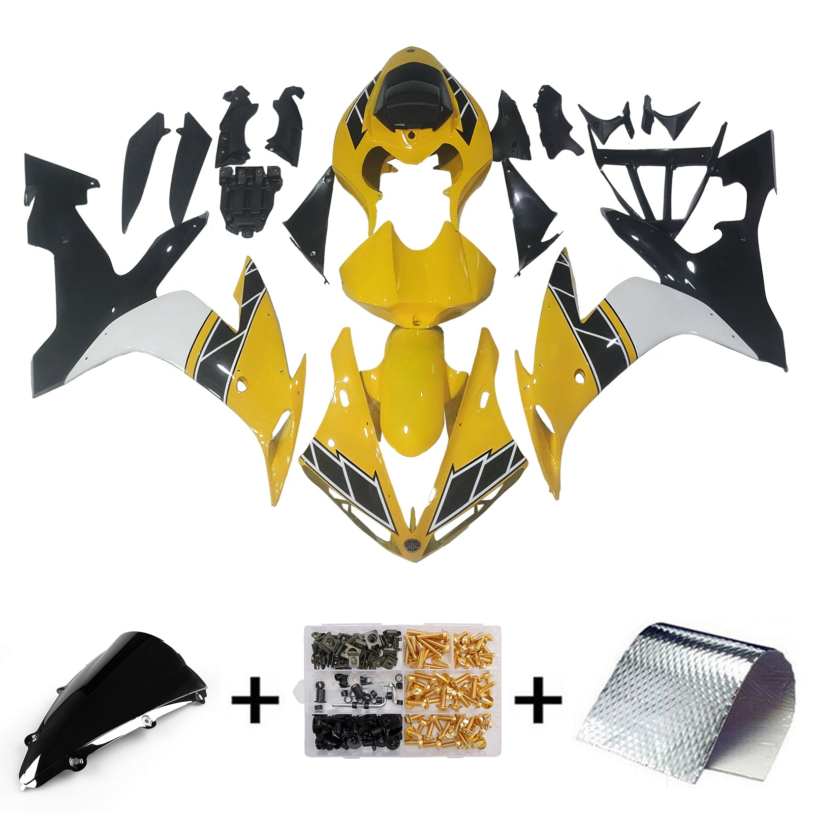 Kit de carénage par injection, carrosserie en plastique ABS, compatible avec Yamaha YZF 1000 R1 2004-2006