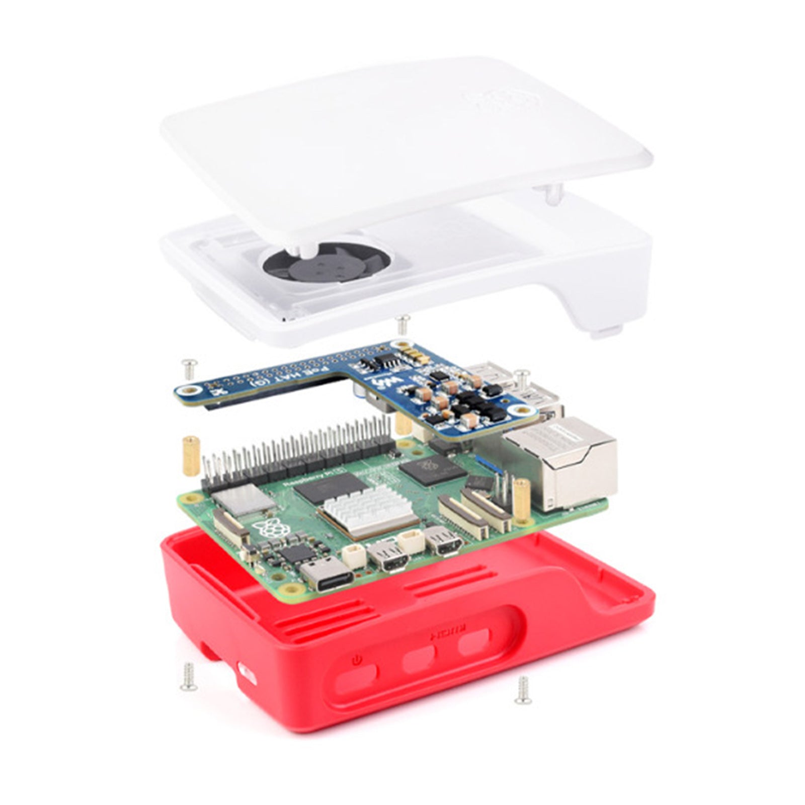 Carte d';extension Ethernet Raspberry Pi 5 Module d';alimentation PoE 802.3af/at