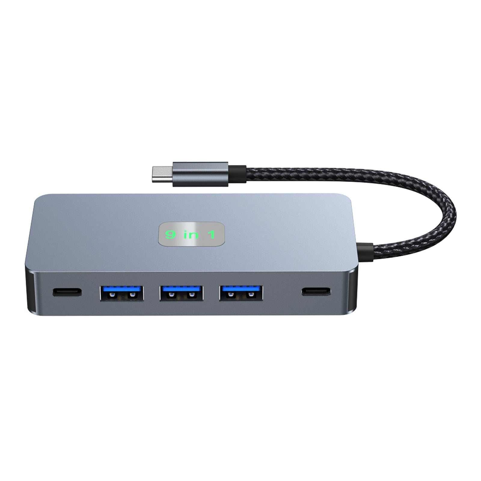 Adaptateur 9 en 1 TYPE-C vers RJ45 (Gigabit) + USB 3.0*3 + HDMI + USB-C Data + PD100W + SD/TF iPad Pro