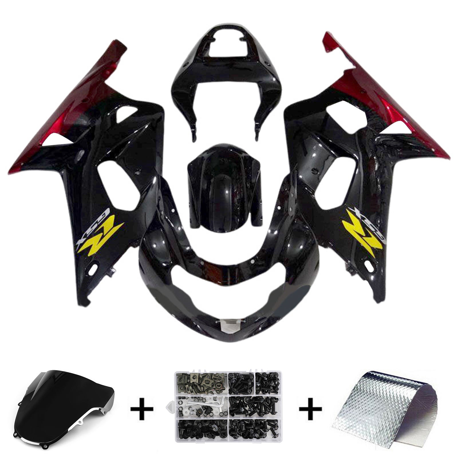 Amotopart Suzuki GSXR1000 2000-2002 K1 K2 Kit de carenado de carrocería de plástico ABS