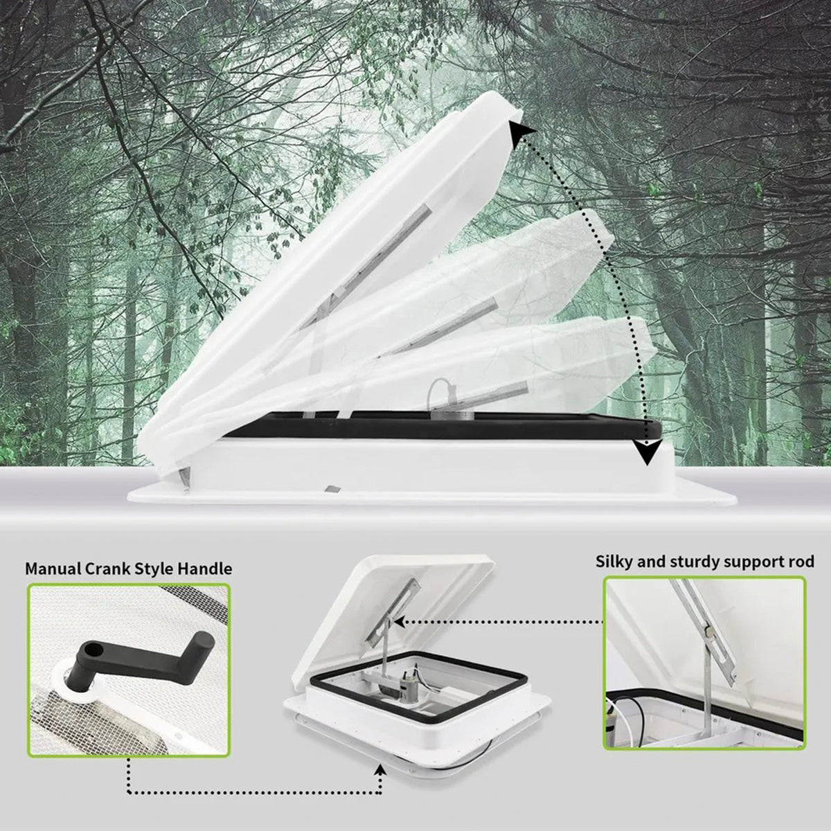 14" caravane lucarne toit évent télécommande camping-car RV ventilateur