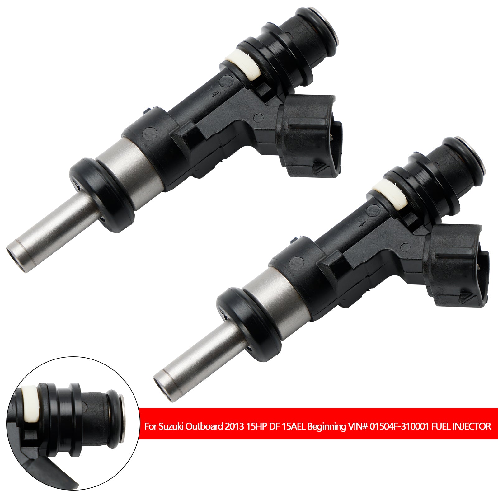 2 uds inyector de combustible para Motor fueraborda Suzuki DF 15HP 9.9HP 20HP 15710-89L00