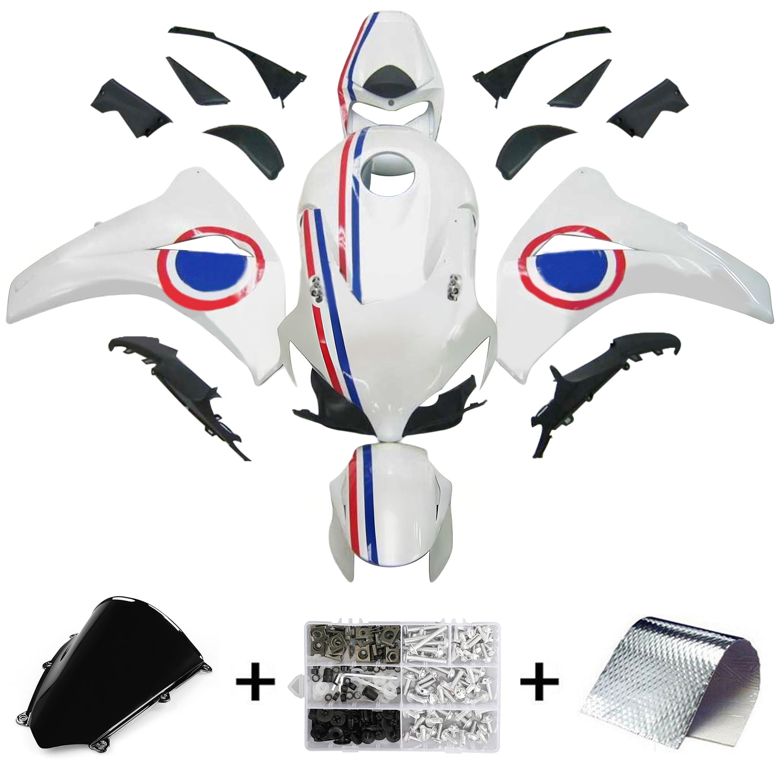 Kit de carénage injecté en plastique ABS pour Honda CBR1000RR 2008-2011