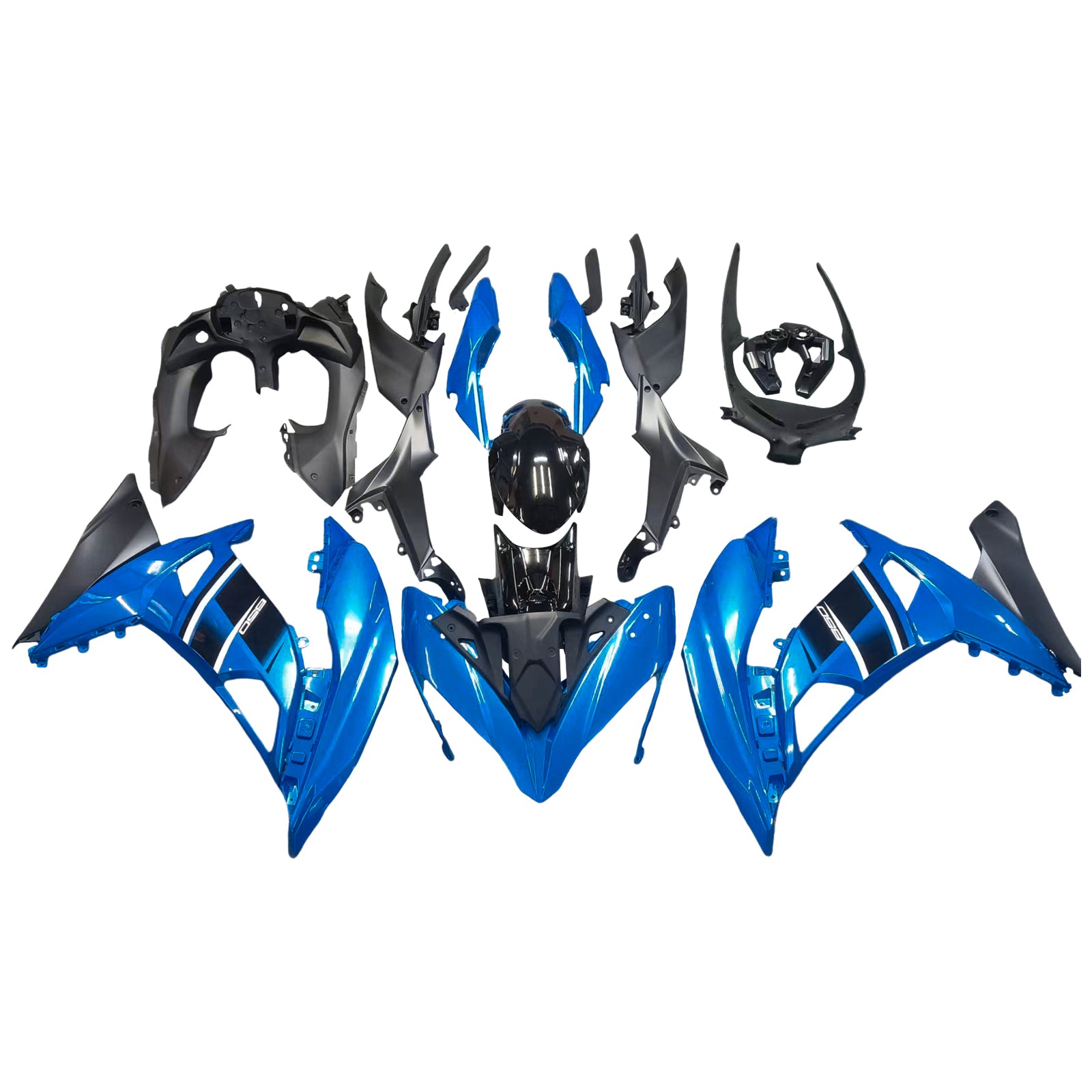 Kit de carénage en plastique moulé par injection bleu pour Kawasaki Ninja 650 EX650 2017-2019