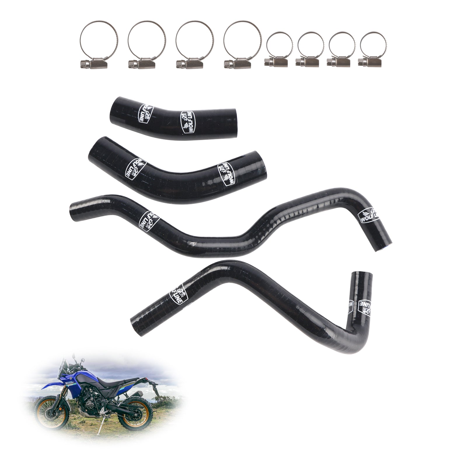 Siliconen koelslangset voor radiator Yamaha Tenere 700 2019-2024