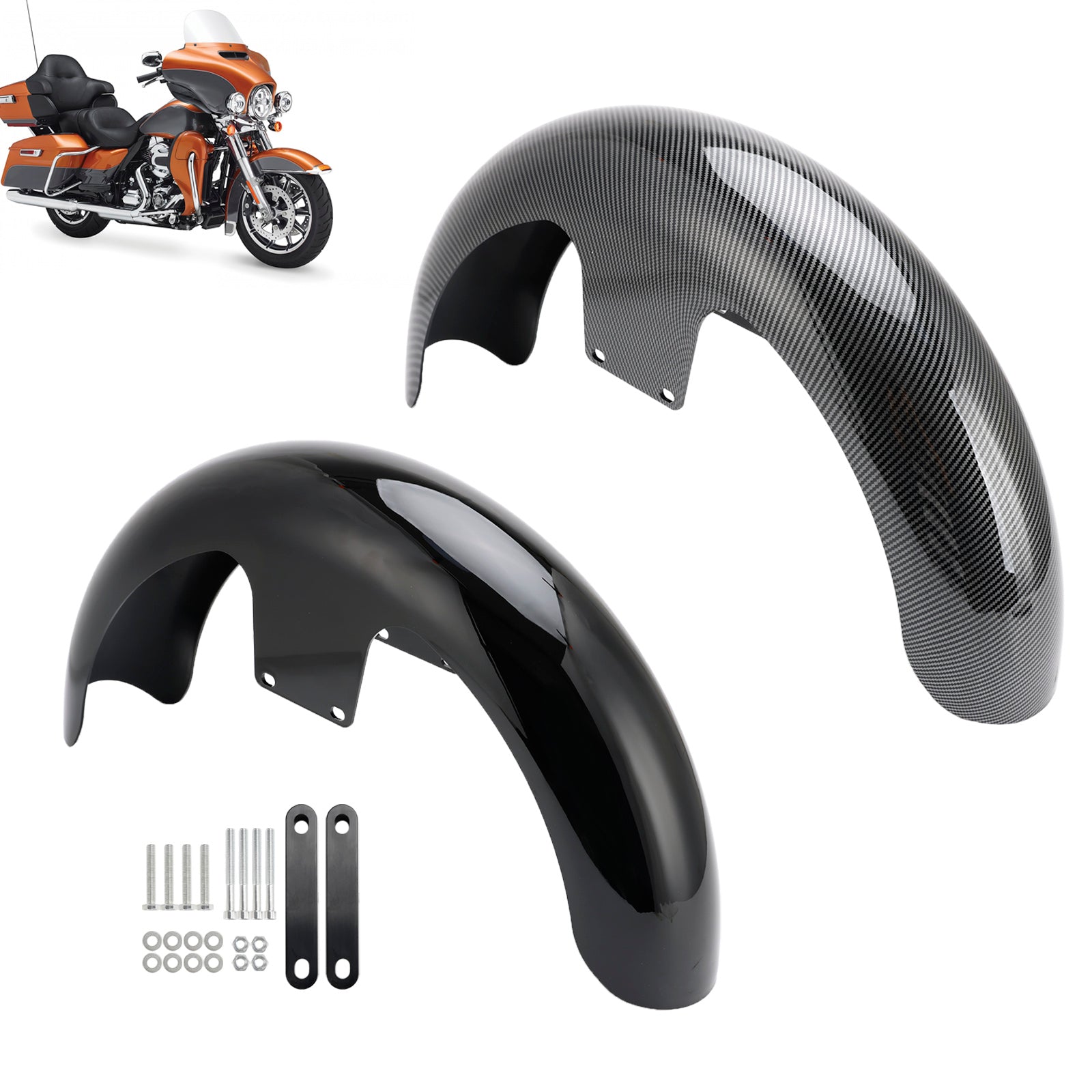 Parafango anteriore avvolgente 19"" in ABS per Touring Electra Street Road Glide Baggers FLHT FLHR