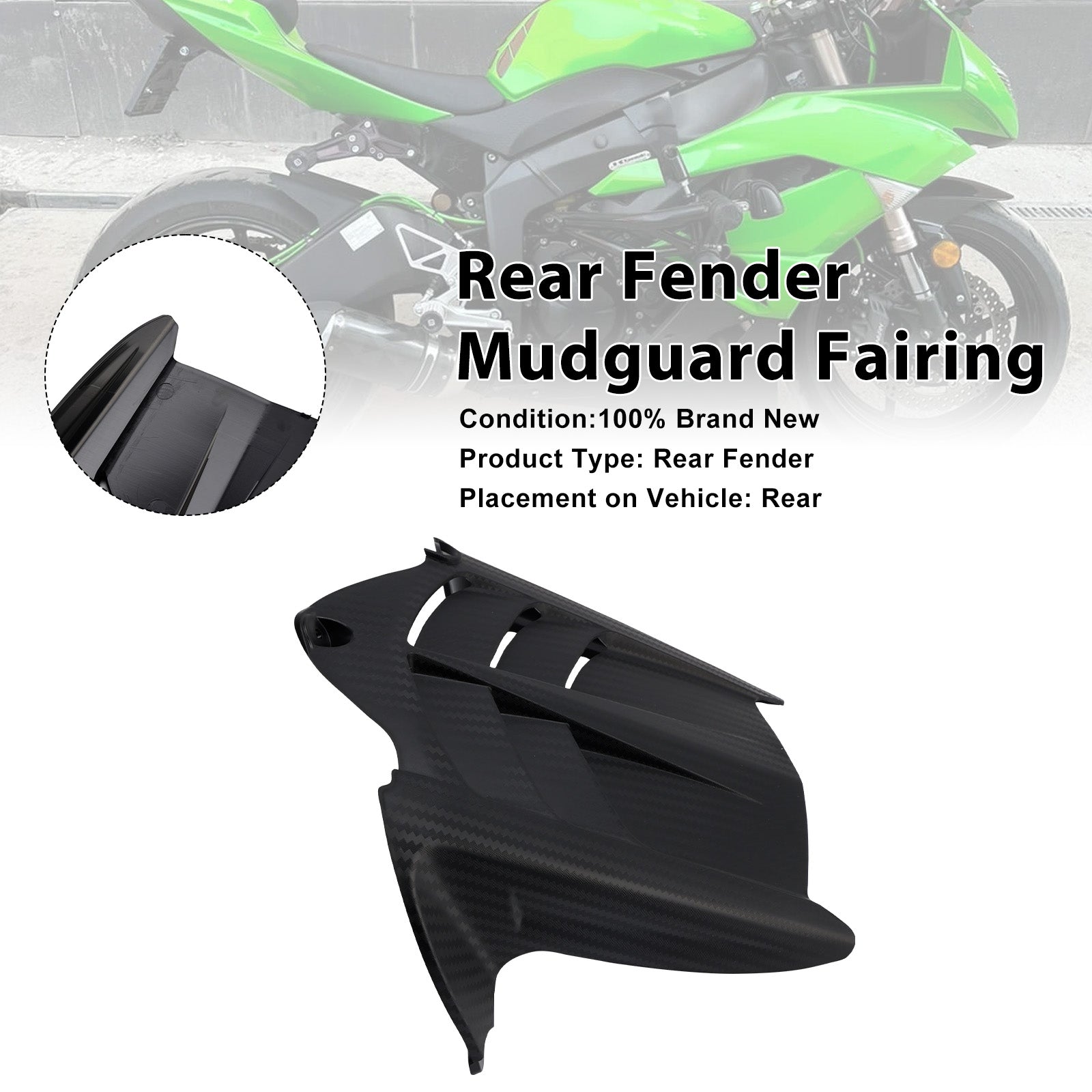 Carénage de garde-boue arrière pour Kawasaki ZX-6R 636 2009-2025