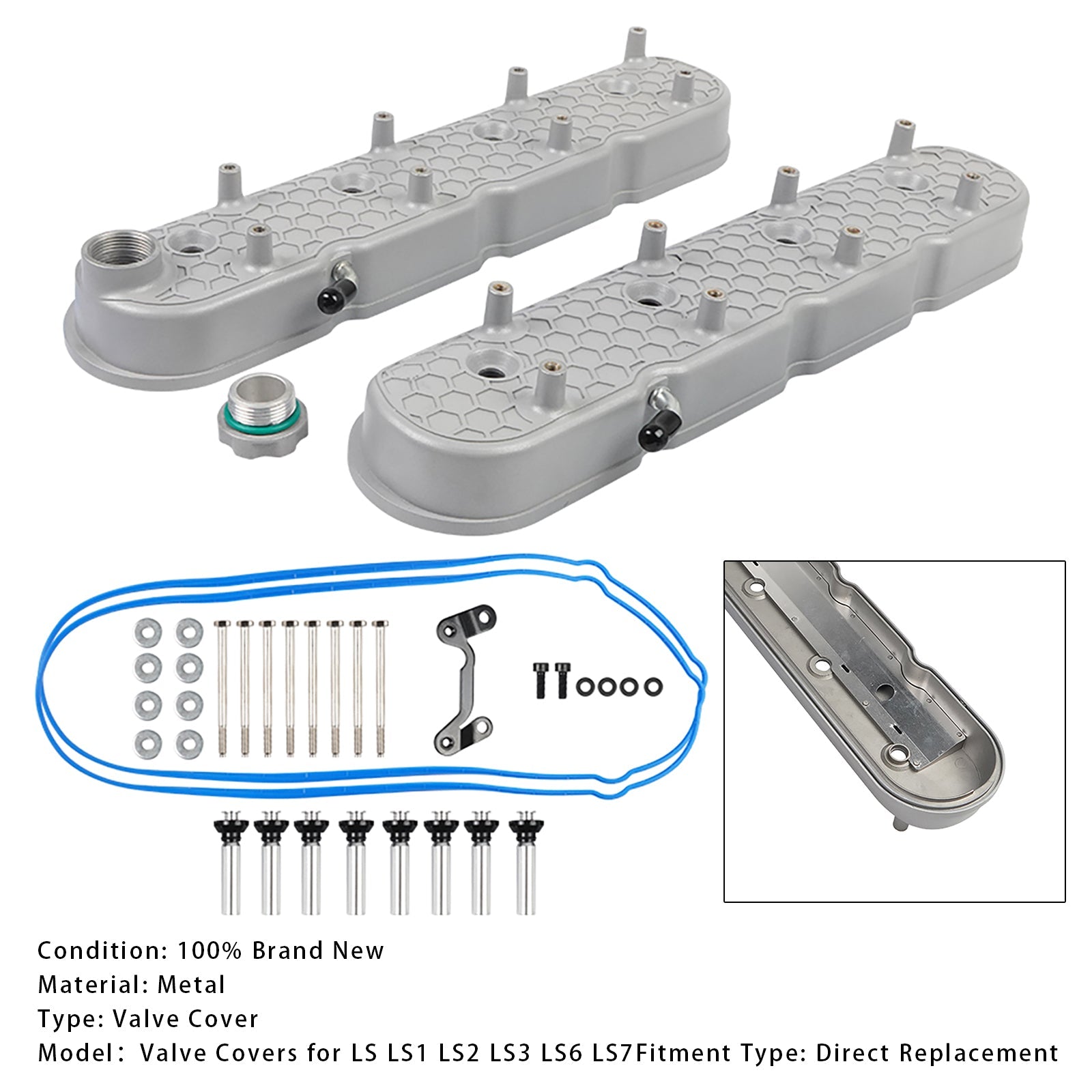 Couvercles de soupapes avec supports de bobine pour moteurs LS1/LS2/LS3/LS6/LS7 et moteurs similaires avec pistons de 72 mm.