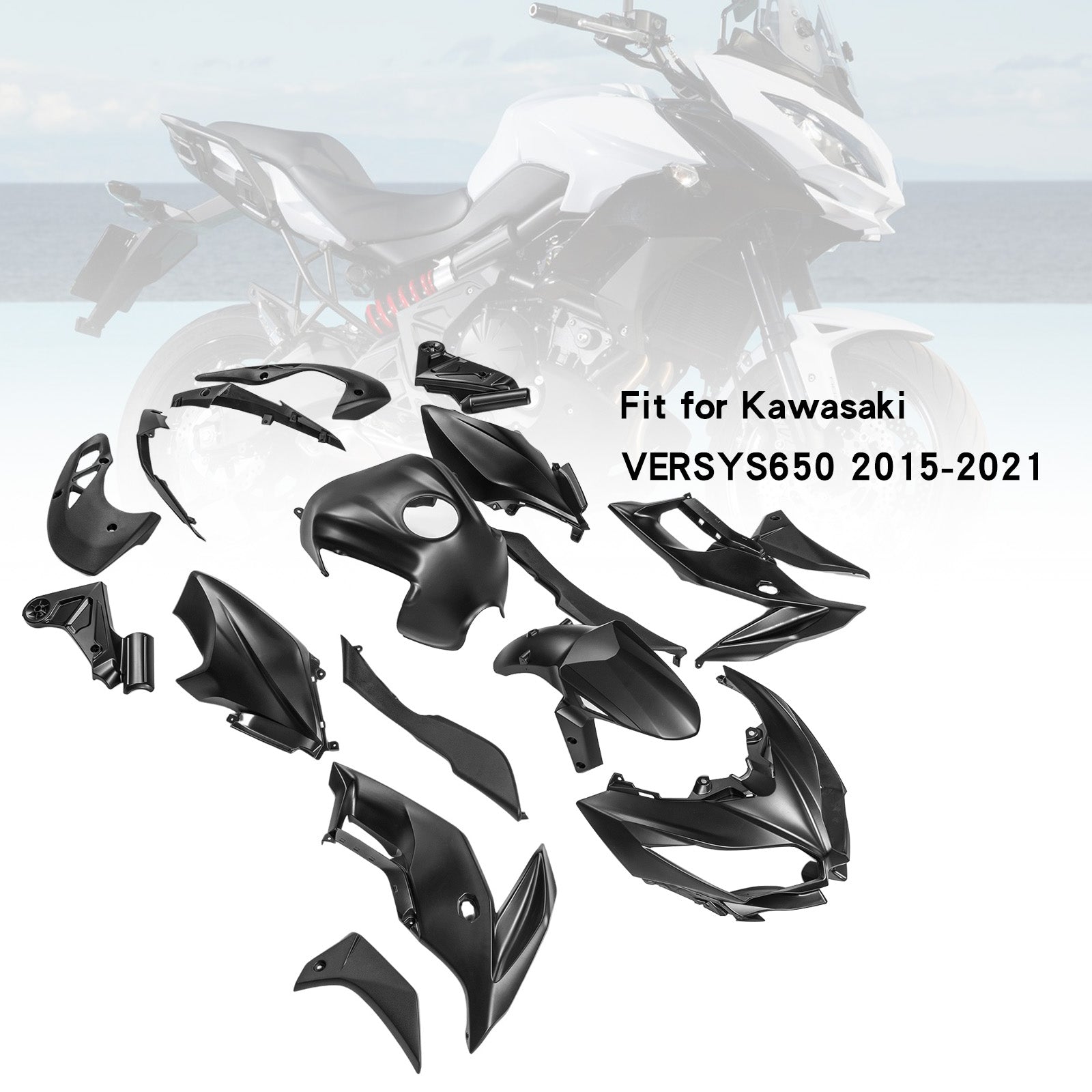 Carénage de carrosserie en plastique ABS d'injection adapté à Kawasaki VERSYS650 2015-2021