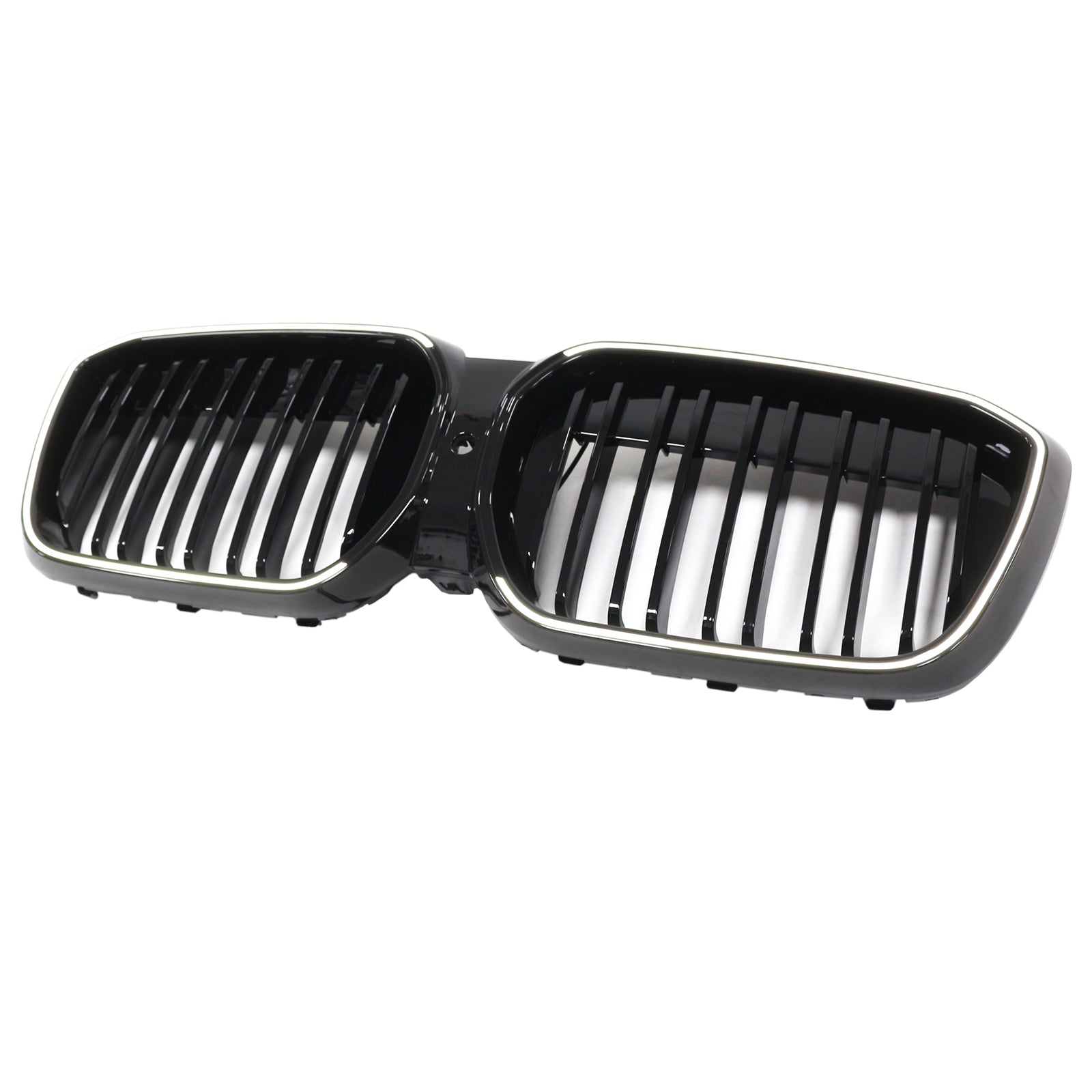 Grille de calandre avant noire brillante à double lamelles pour BMW IX3 G08 LCI 2022-2024