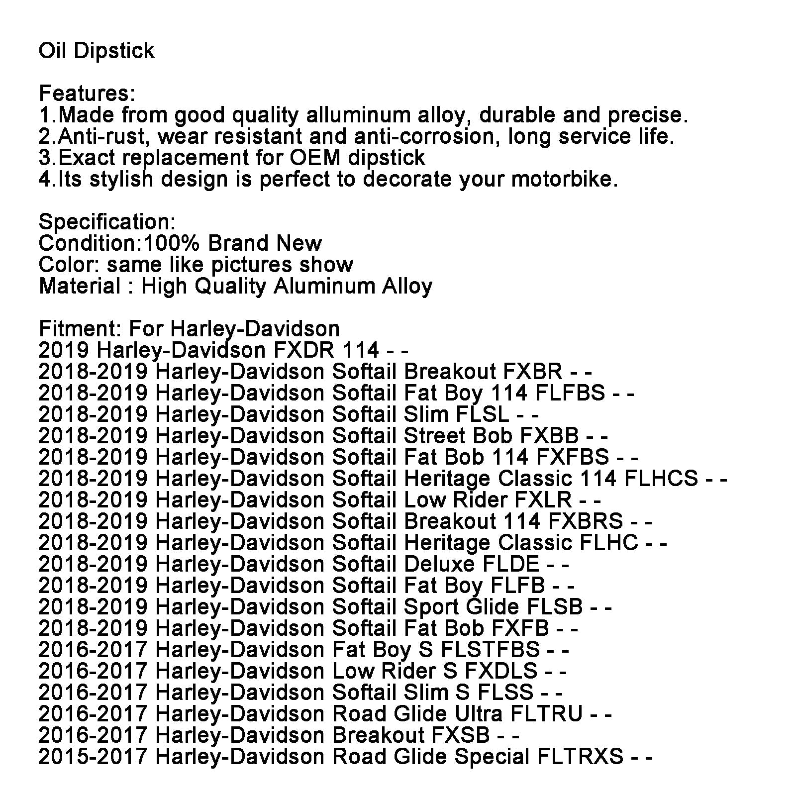 Tapa del tanque de medidor de aceite, tapa adecuada para Softail Road Glide Street Bob 1105 - 0022