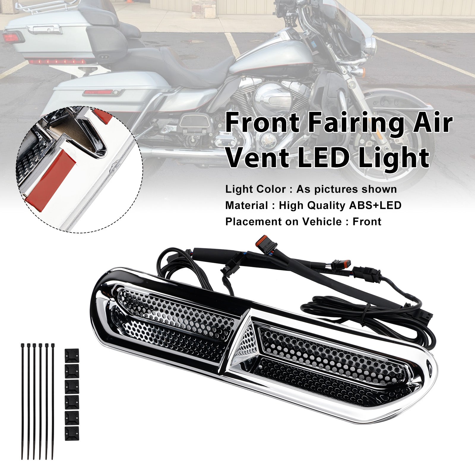 Illuminazione a LED per presa d'aria della carenatura anteriore per Touring Street Glide 2014-2024