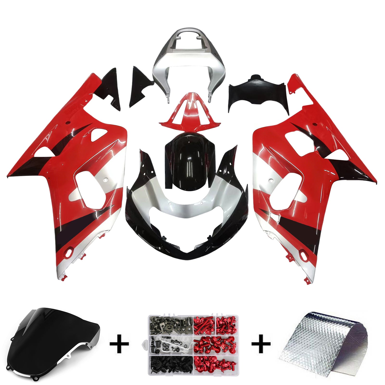 Kit de carénage par injection, carrosserie en plastique ABS, compatible avec Suzuki GSXR600 2001-2003