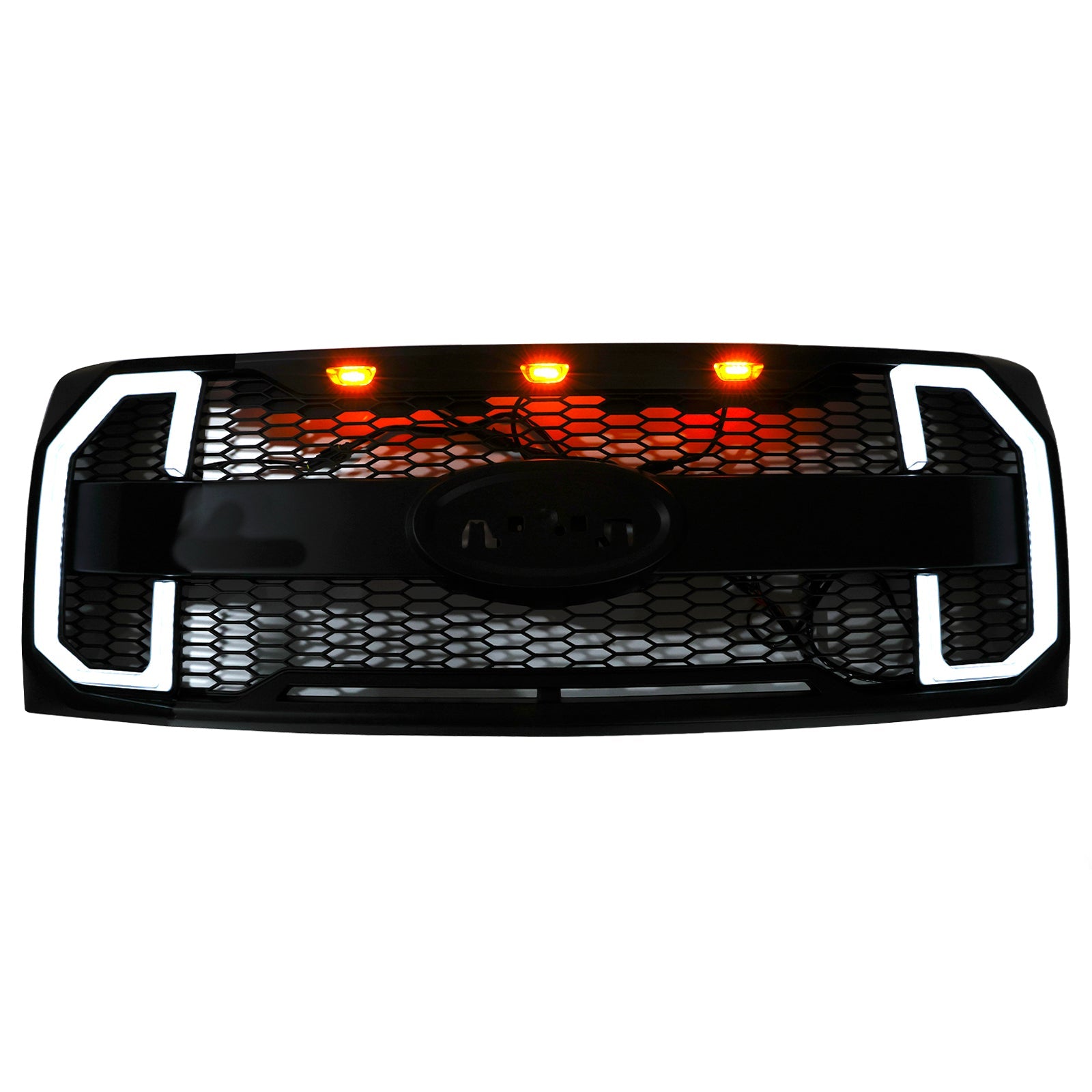Grille de Bumper Front Style Raptor Mat Raptor con LED per Ford F150 2009-2014
